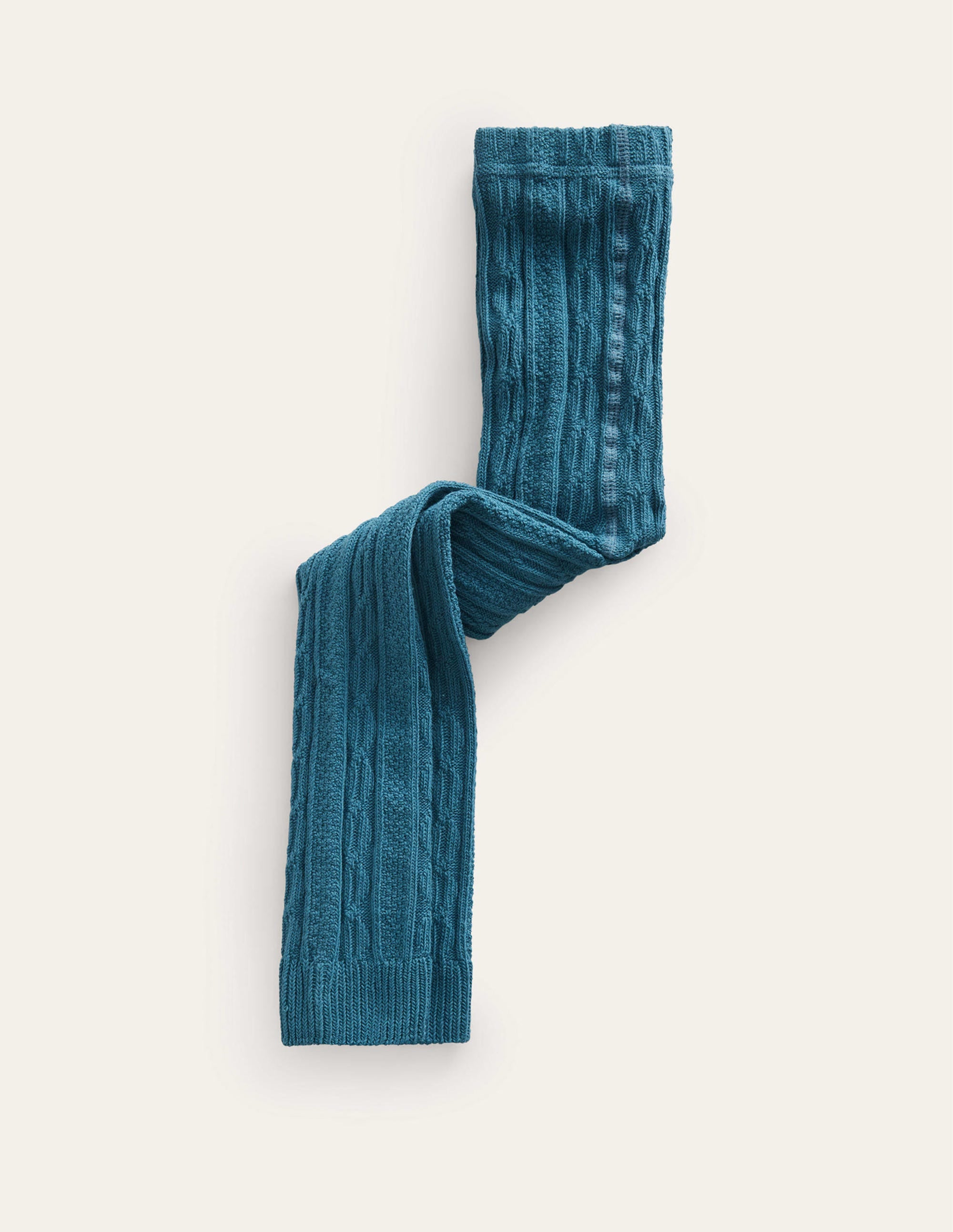Cable Footless Tights-Larkspur Green - Image 1