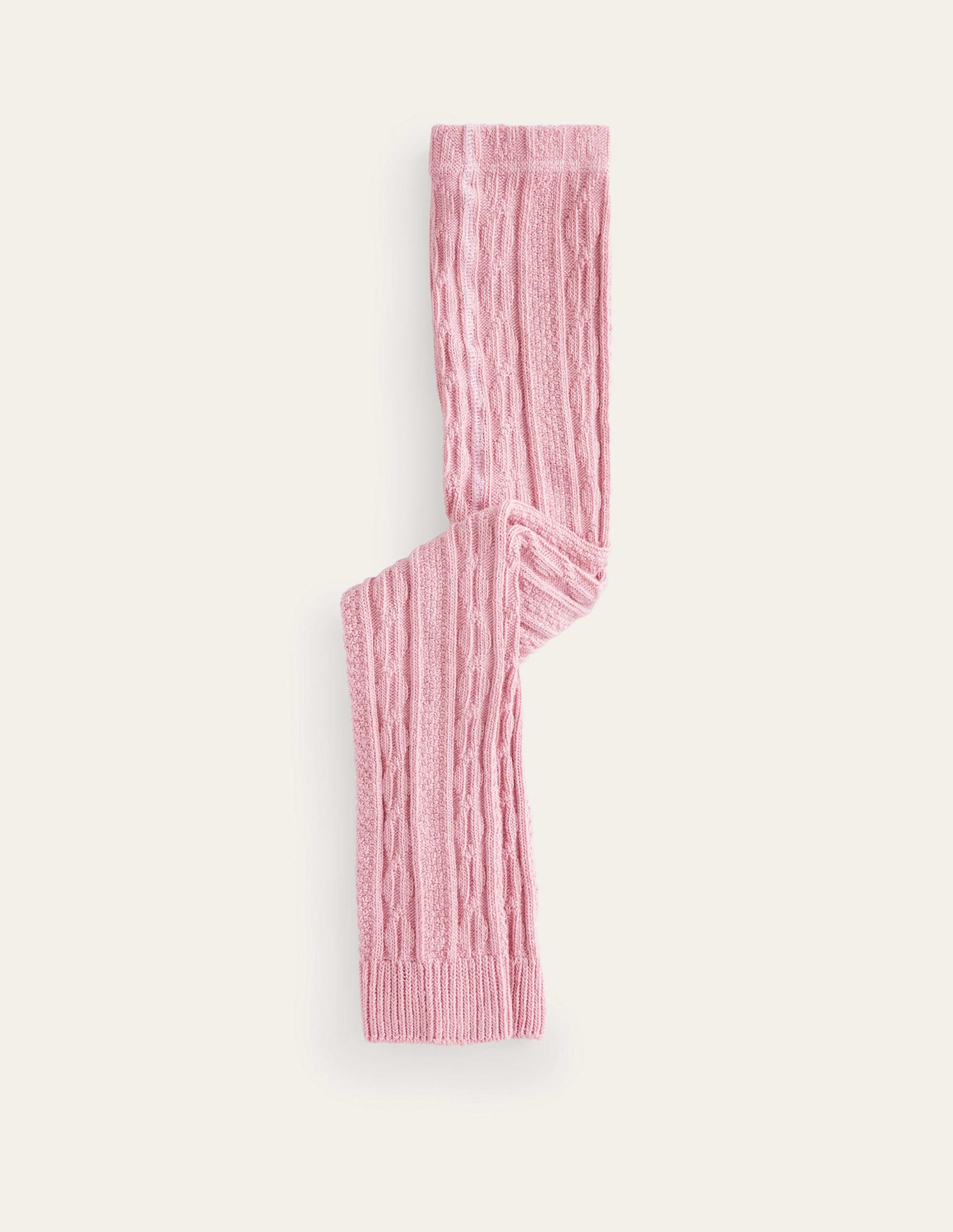 Cable Footless Tights-Vintage Pink - Image 1