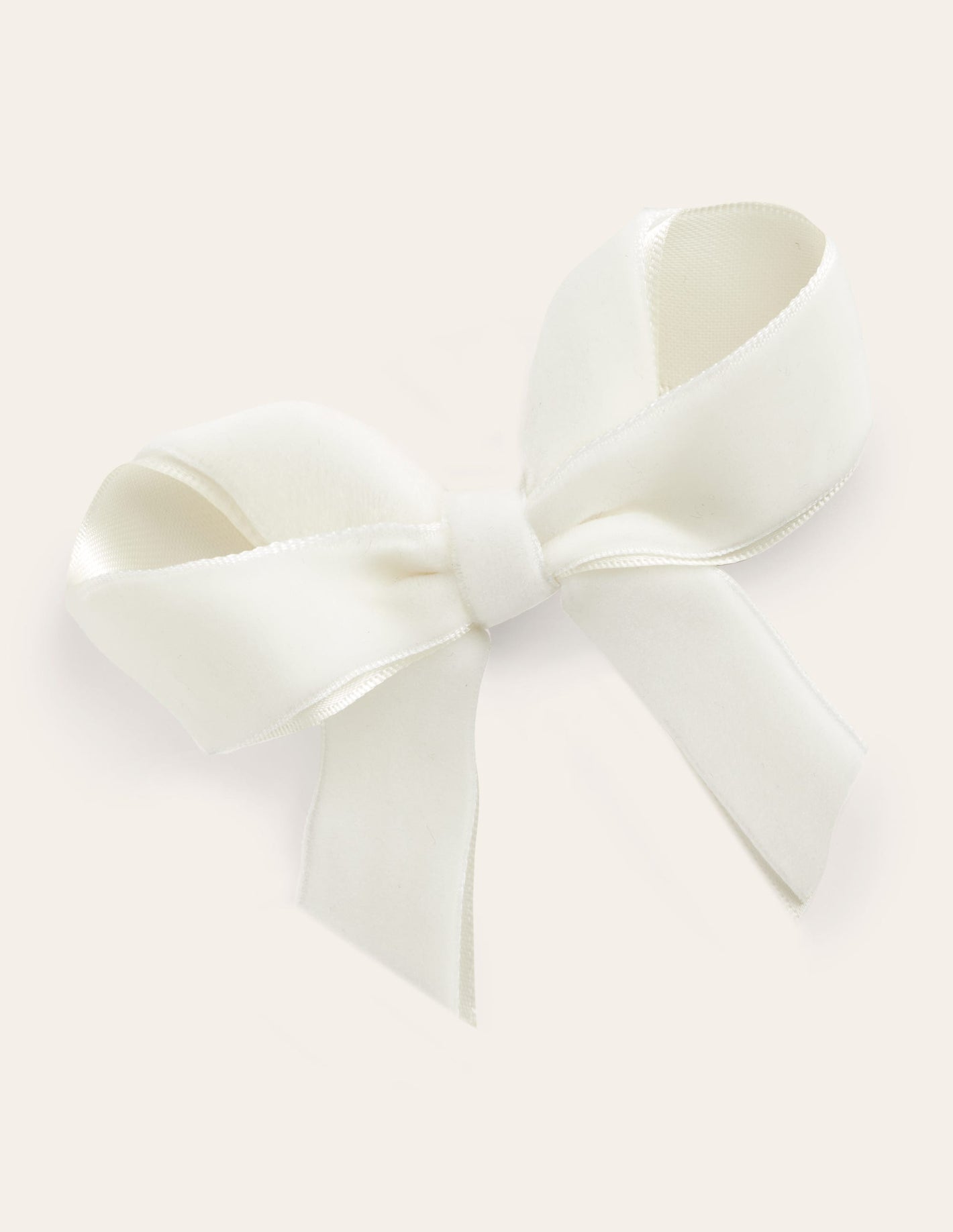 Velvet Bow Hair Clip-Ivory