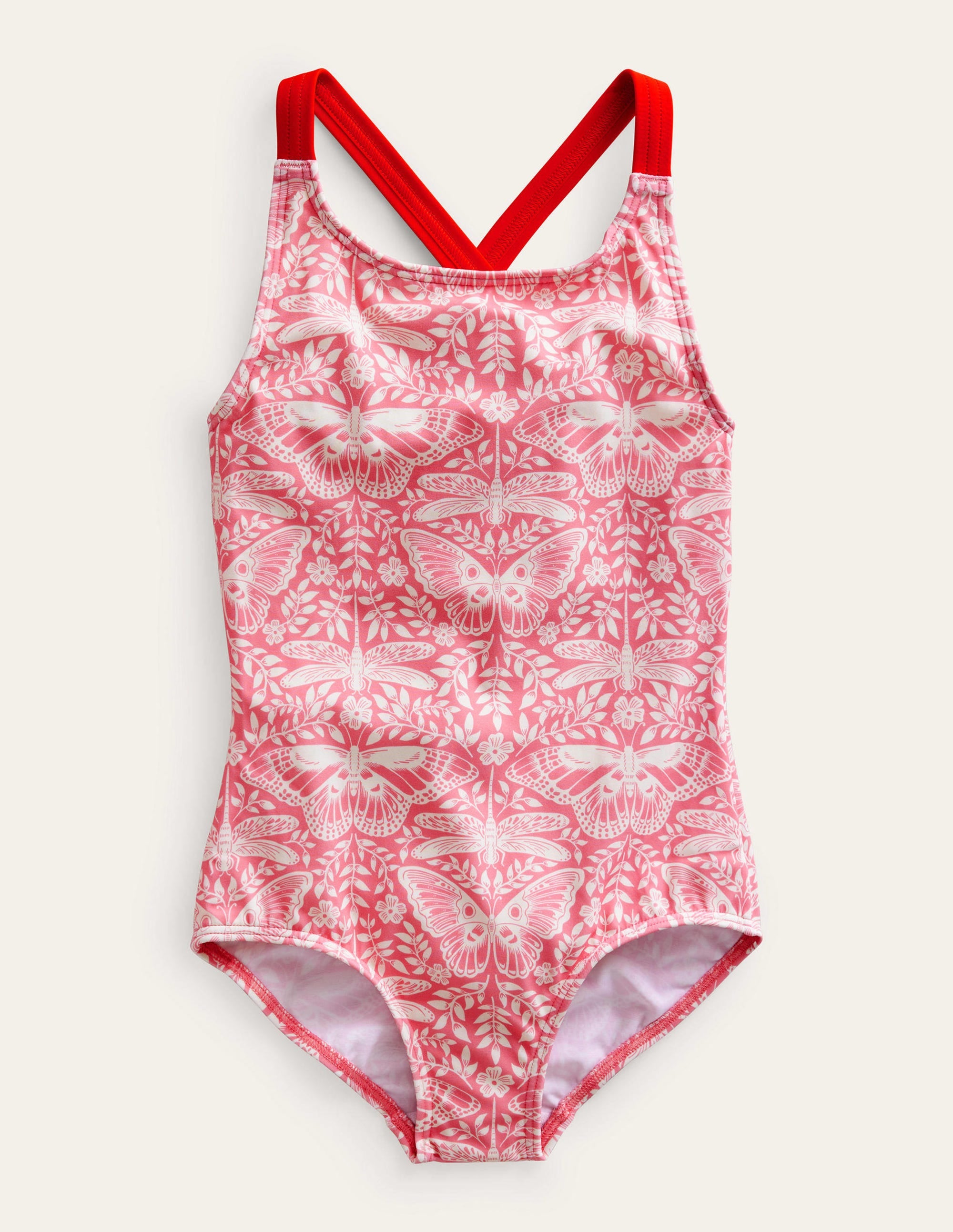 Cross-back Printed Swimsuit-Carousel Butterfly Toile - Image 1