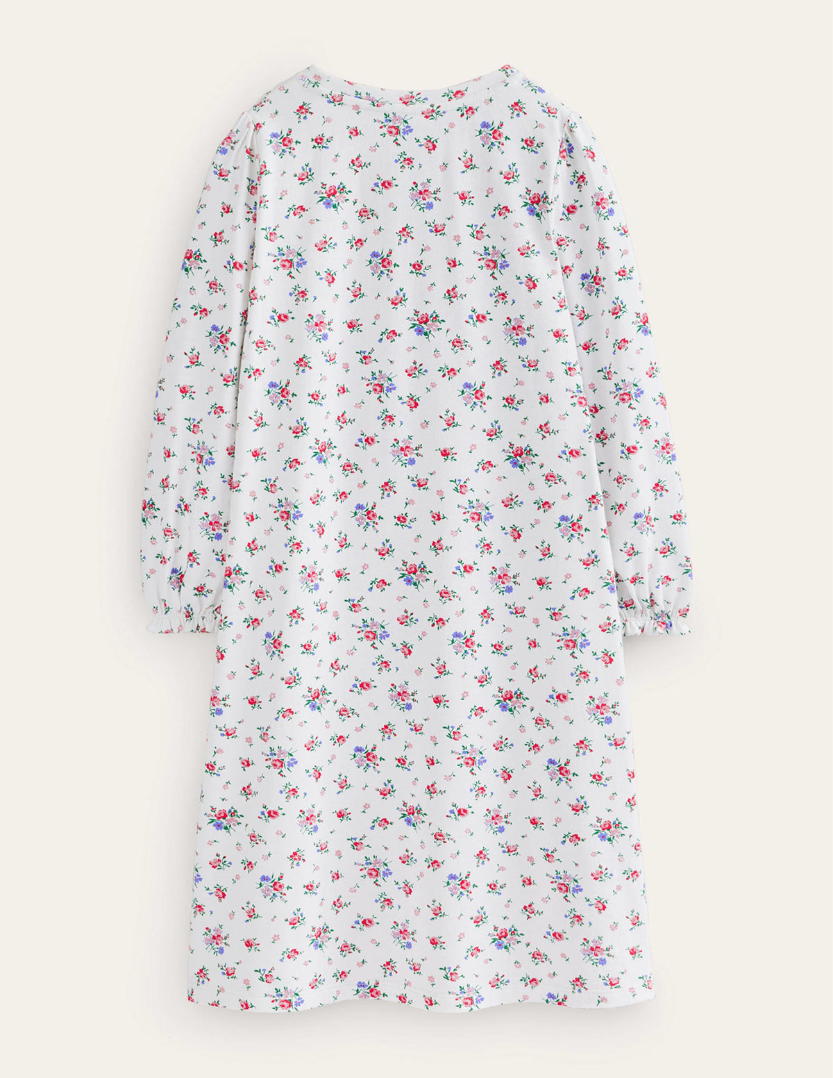 Printed Long-sleeved Nightie-Ivory Bouquet-2