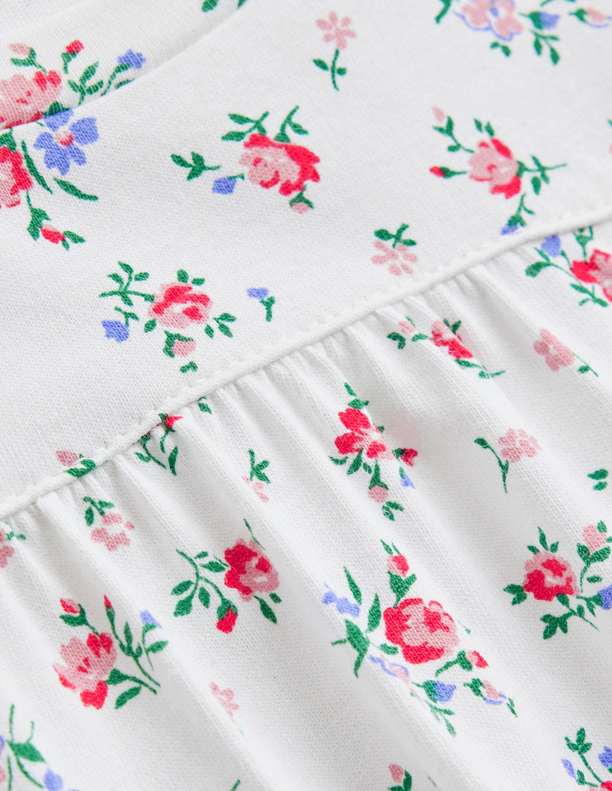 Printed Long-sleeved Nightie-Ivory Bouquet - Image 3