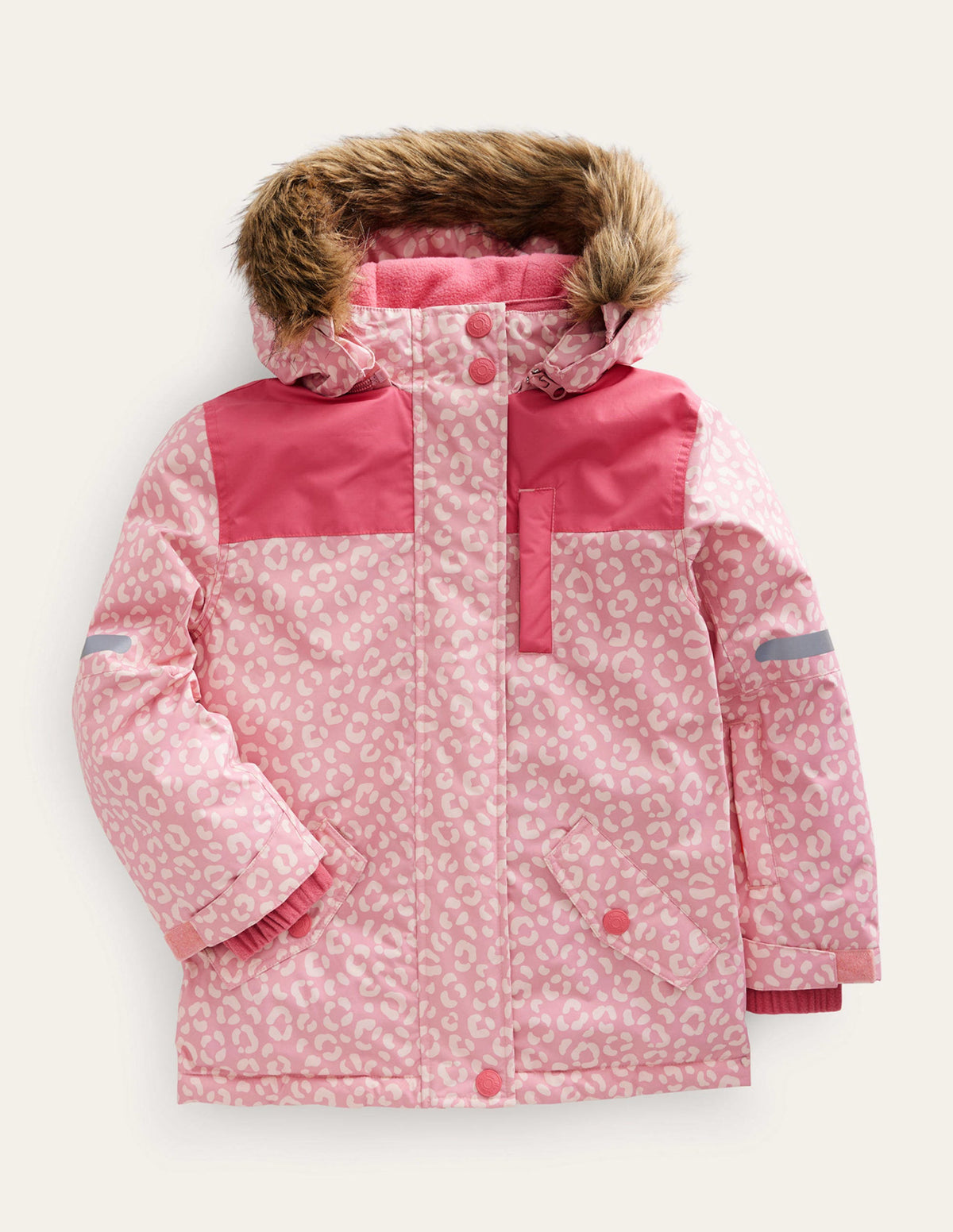All-weather Waterproof Jacket-Pink Leopard-1