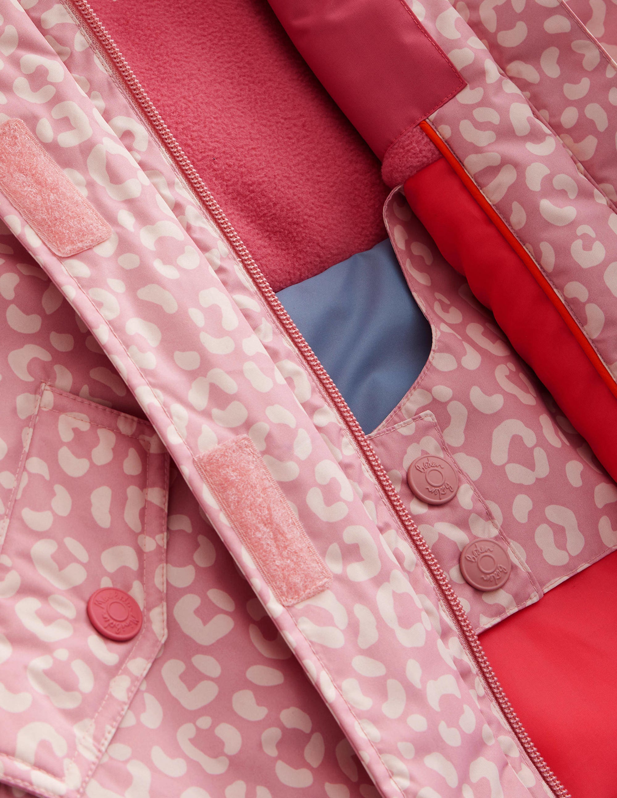 All-weather Waterproof Jacket-Pink Leopard - Image 3