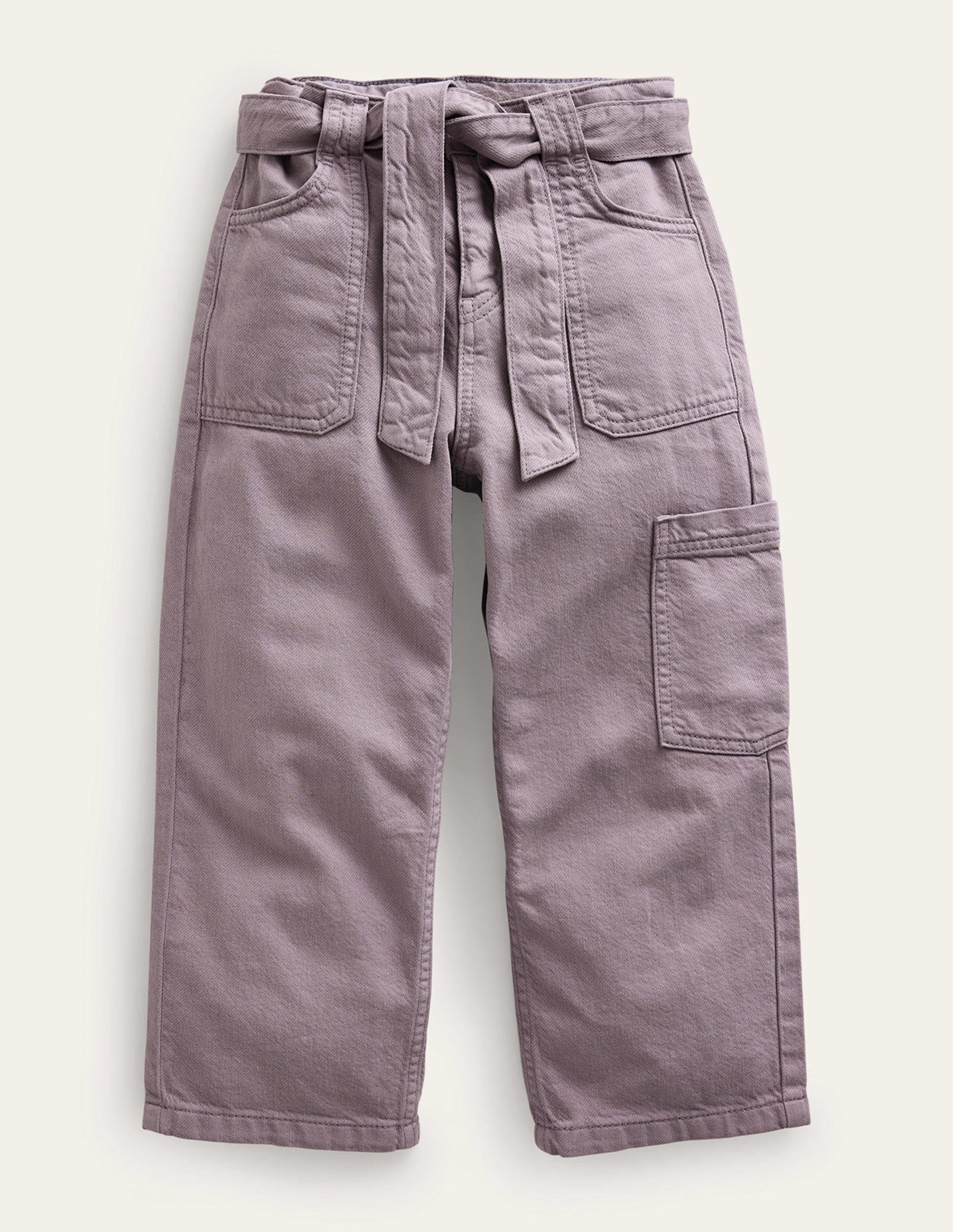 Tie Waist Cargo Pants-Mammoth Breath Purple - Image 1