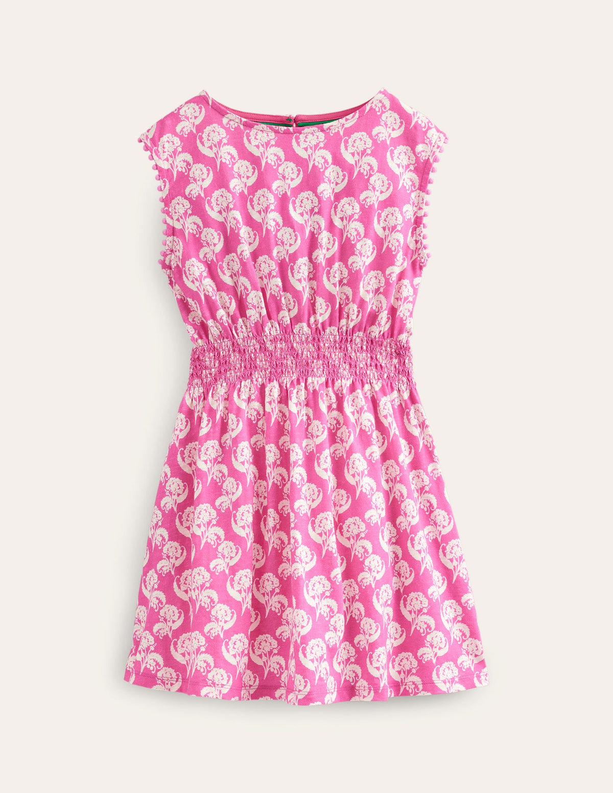 Vacation Printed Cotton Dress-Plum Blossom Floral Stamp - Image 1