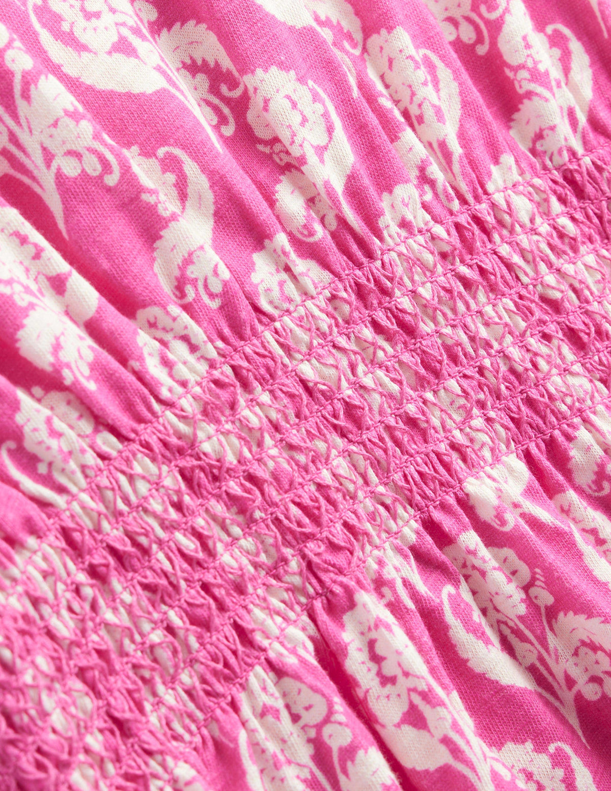 Vacation Printed Cotton Dress-Plum Blossom Floral Stamp - Image 3