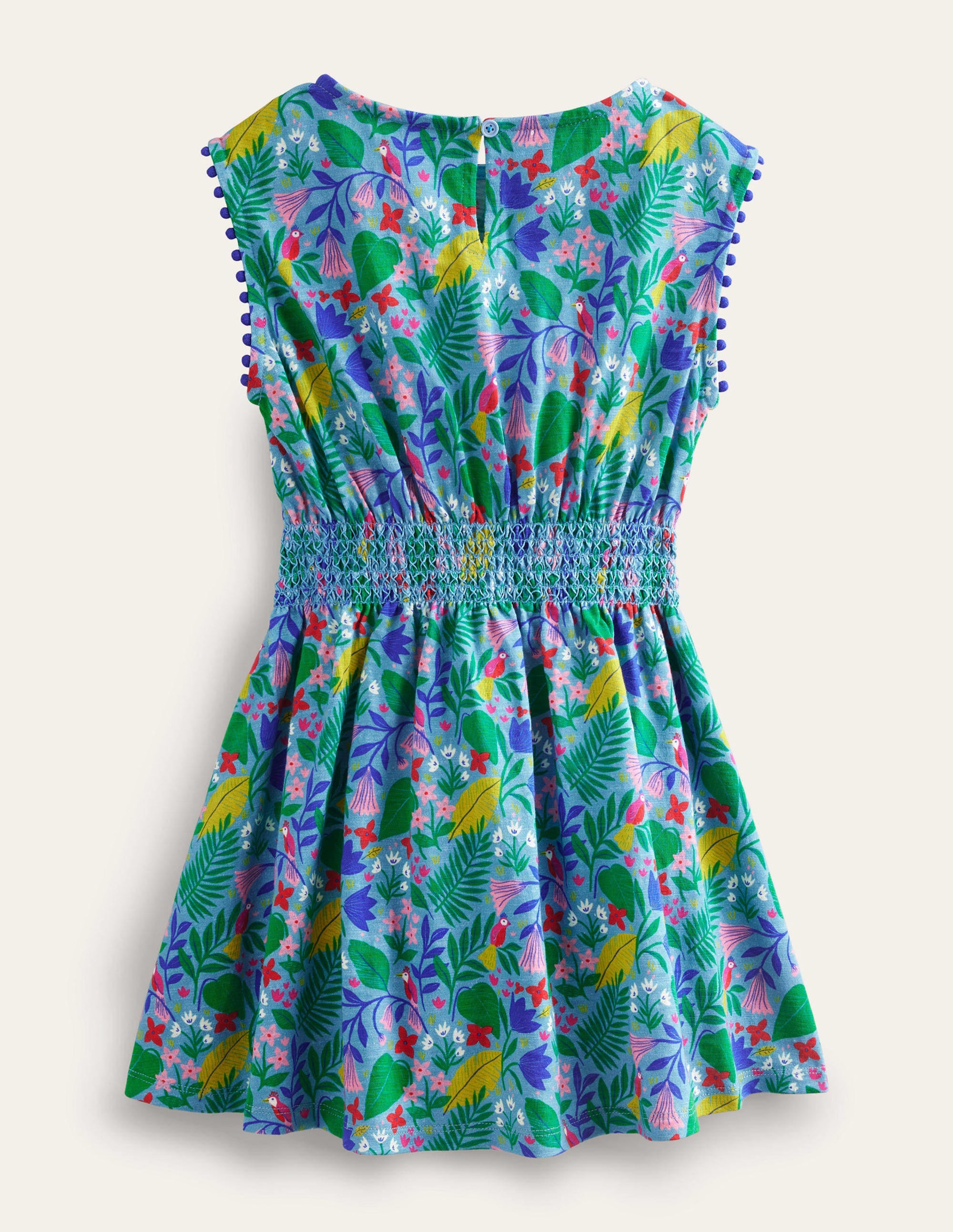 Vacation Printed Cotton Dress-Multi Parrot Vine - Image 2