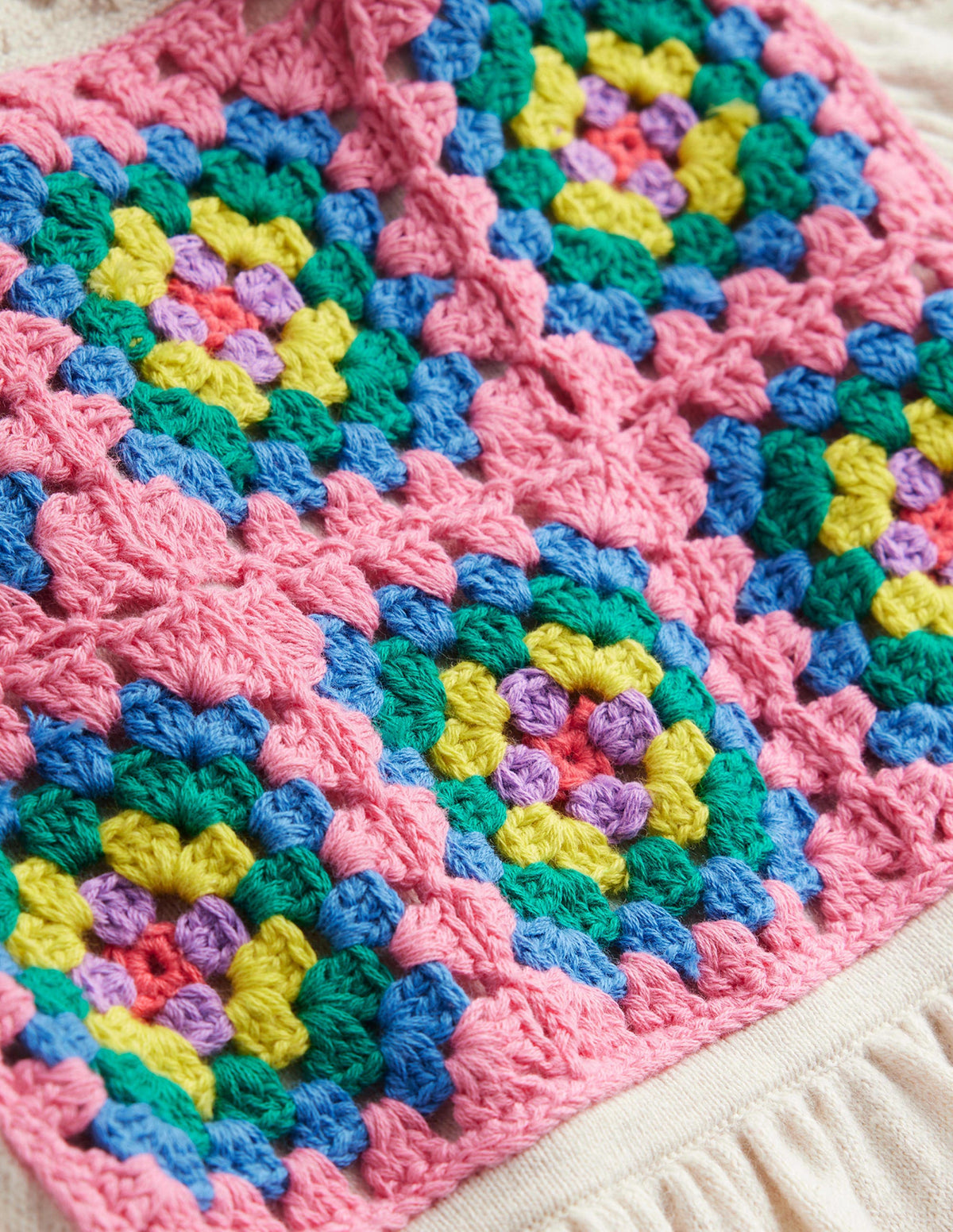 Textured Crochet Dress-Ecru Marl - Image 3