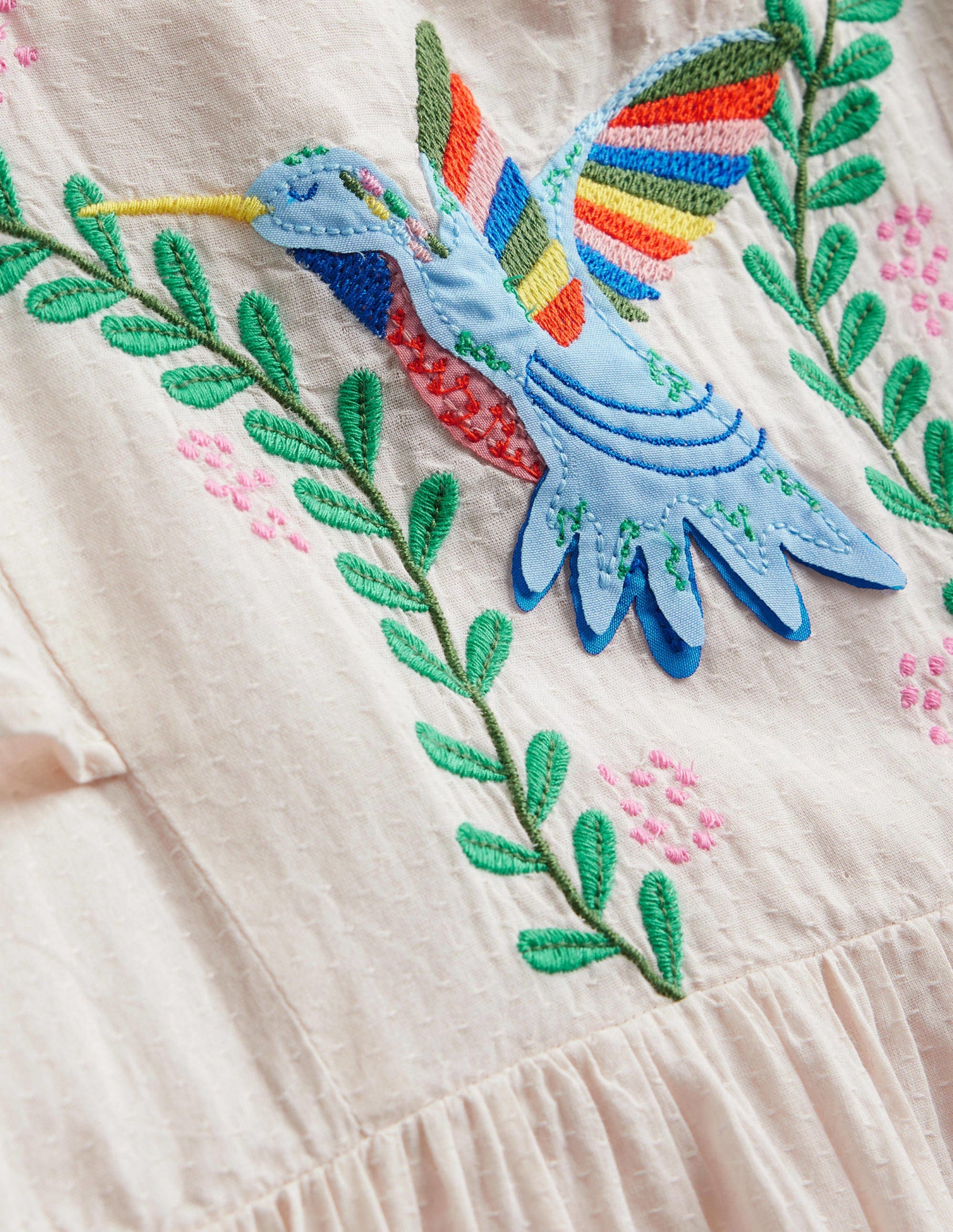 Flutter-Sleeve Appliqué Dress-Vanilla Pod-3