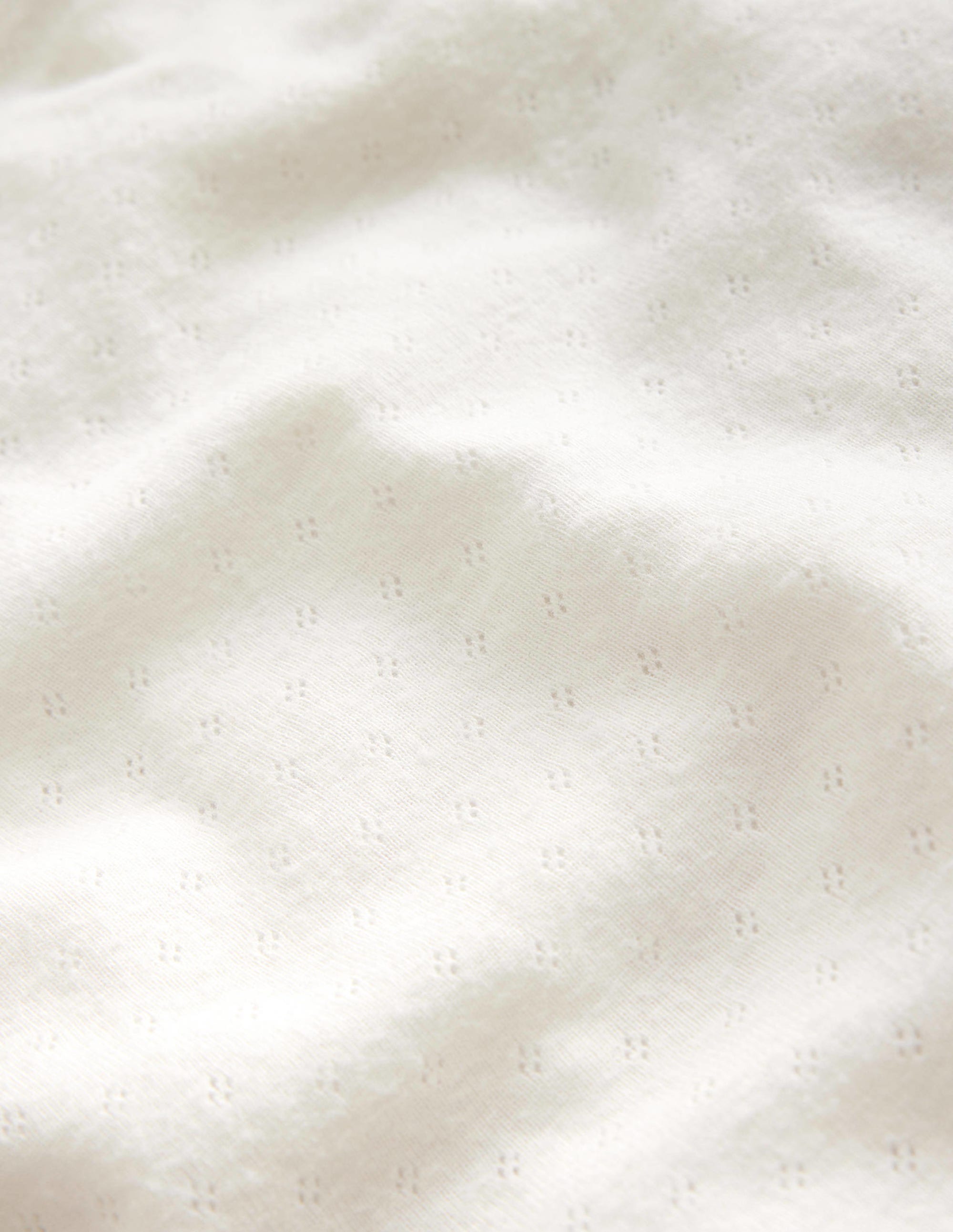 Long Sleeve Pointelle Top-Ivory - Image 3