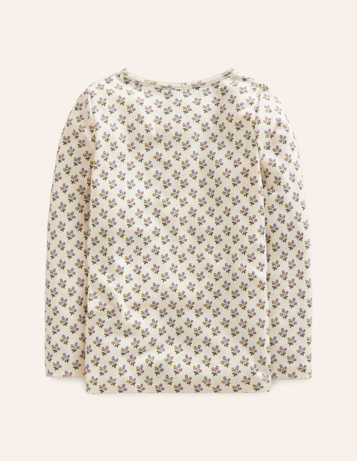Long Sleeve Pointelle Top-Multi LIttle Stars-2