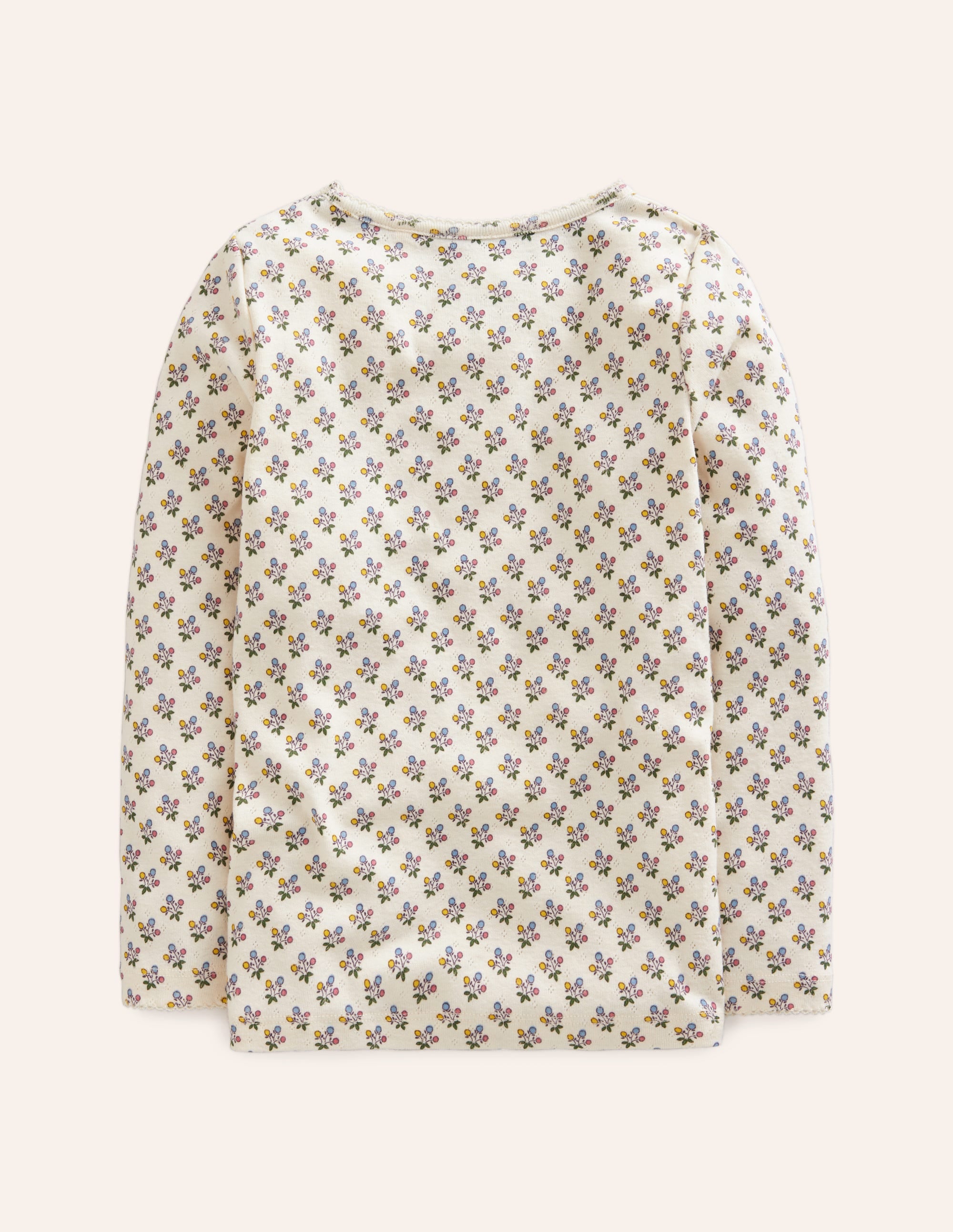 Long Sleeve Pointelle Top-Multi LIttle Stars - Image 2