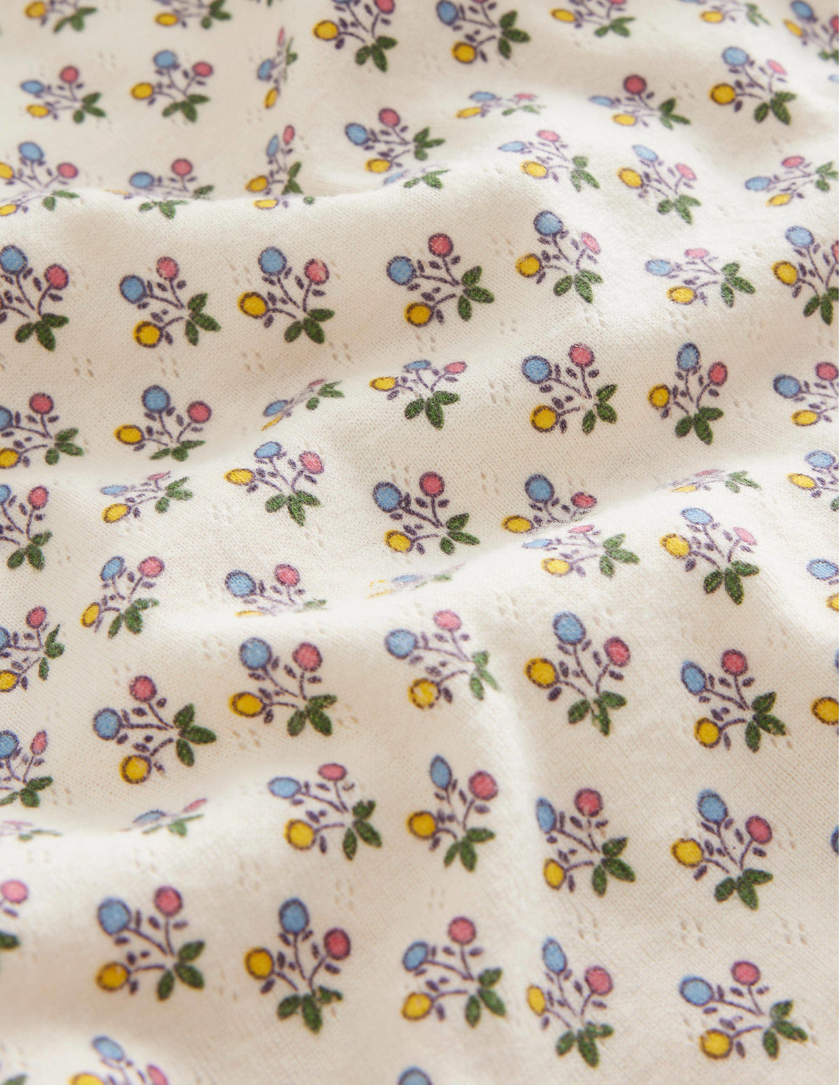 Long Sleeve Pointelle Top-Multi LIttle Stars-3
