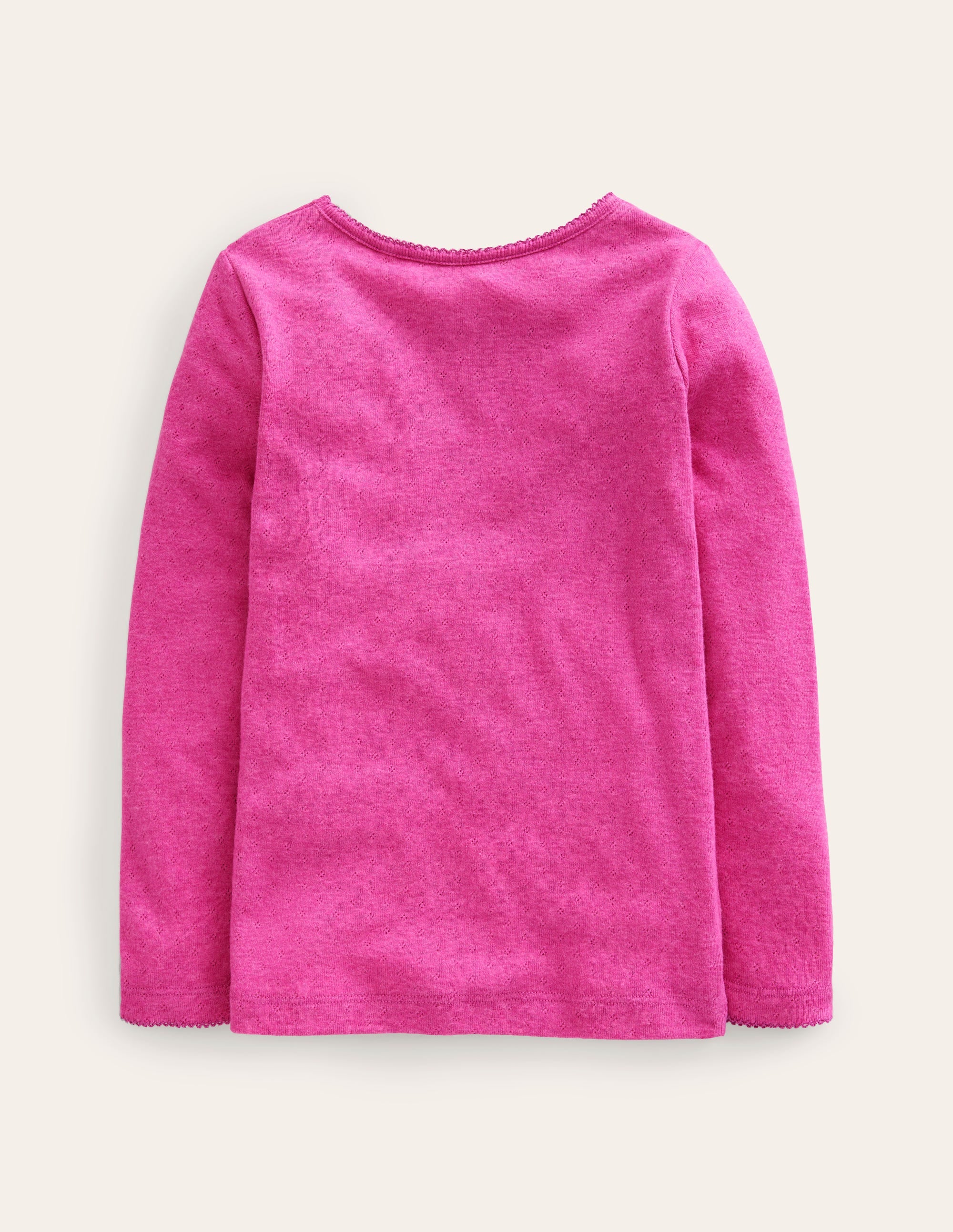 Long Sleeve Pointelle Top-Phlox Pink - Image 2