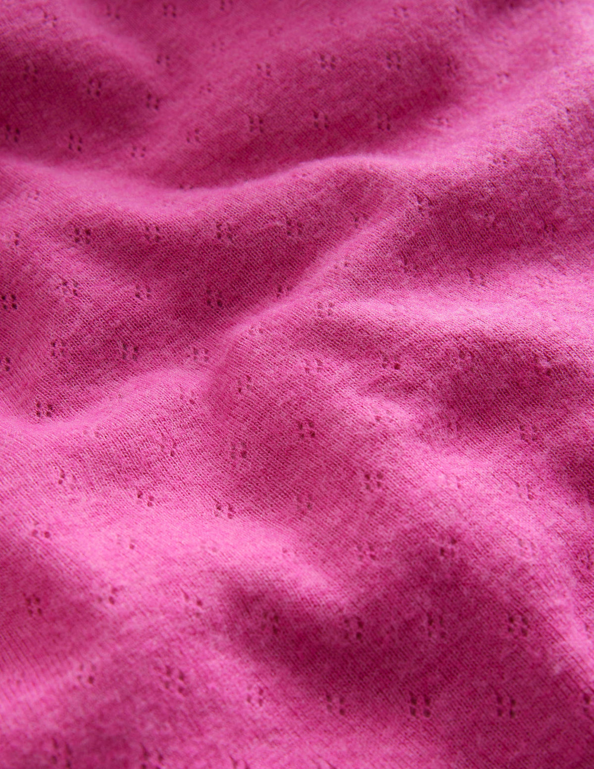 Long Sleeve Pointelle Top-Phlox Pink - Image 3