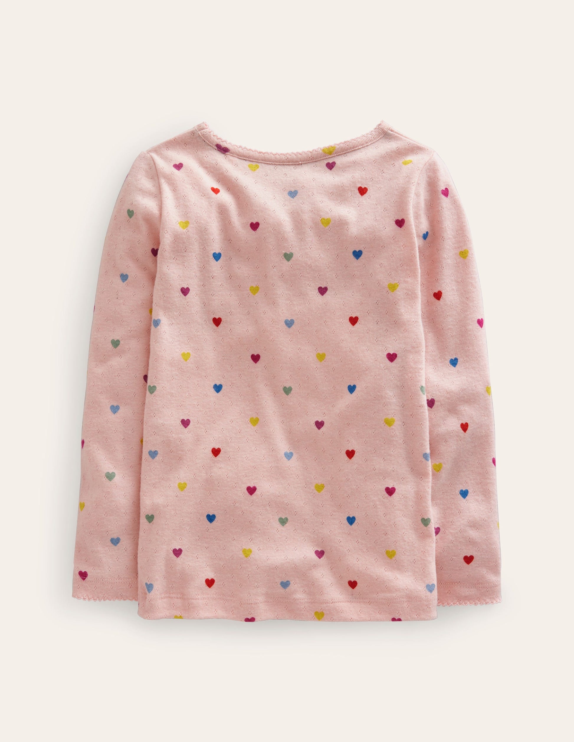 Long Sleeve Pointelle Top-Provence Pink Hearts-2