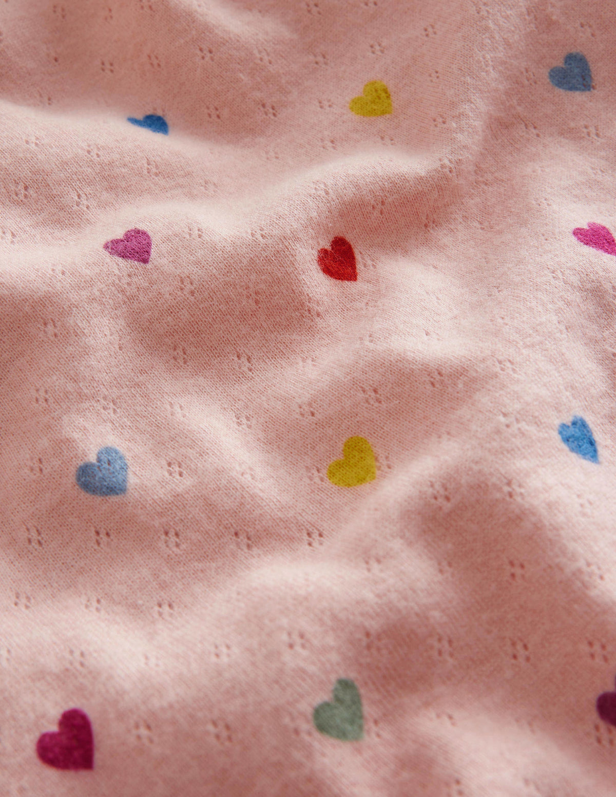Long Sleeve Pointelle Top-Provence Pink Hearts - Image 3