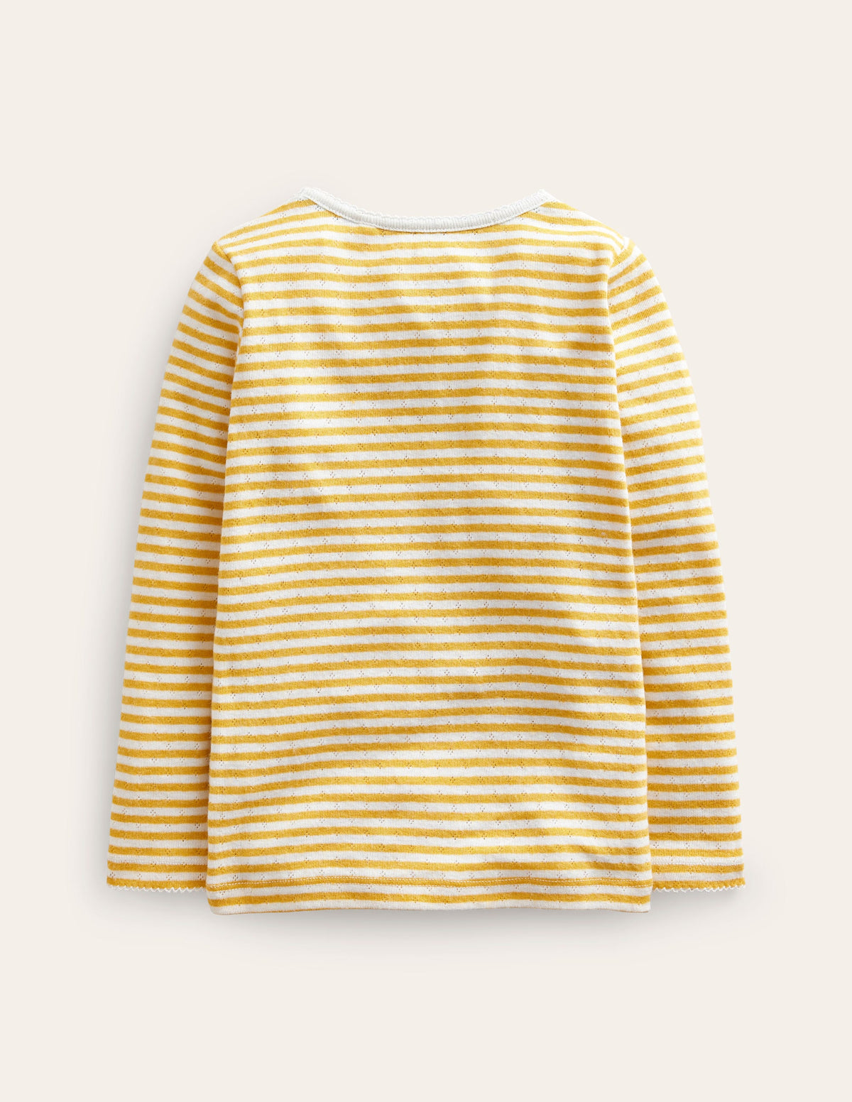 Long Sleeve Pointelle Top-Honeycomb/Ivory-2