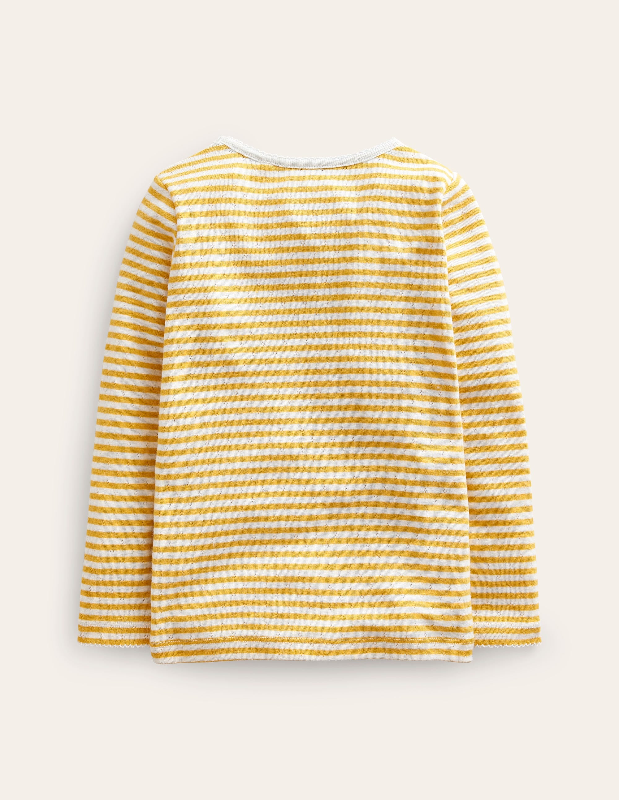 Long Sleeve Pointelle Top-Honeycomb/Ivory - Image 2