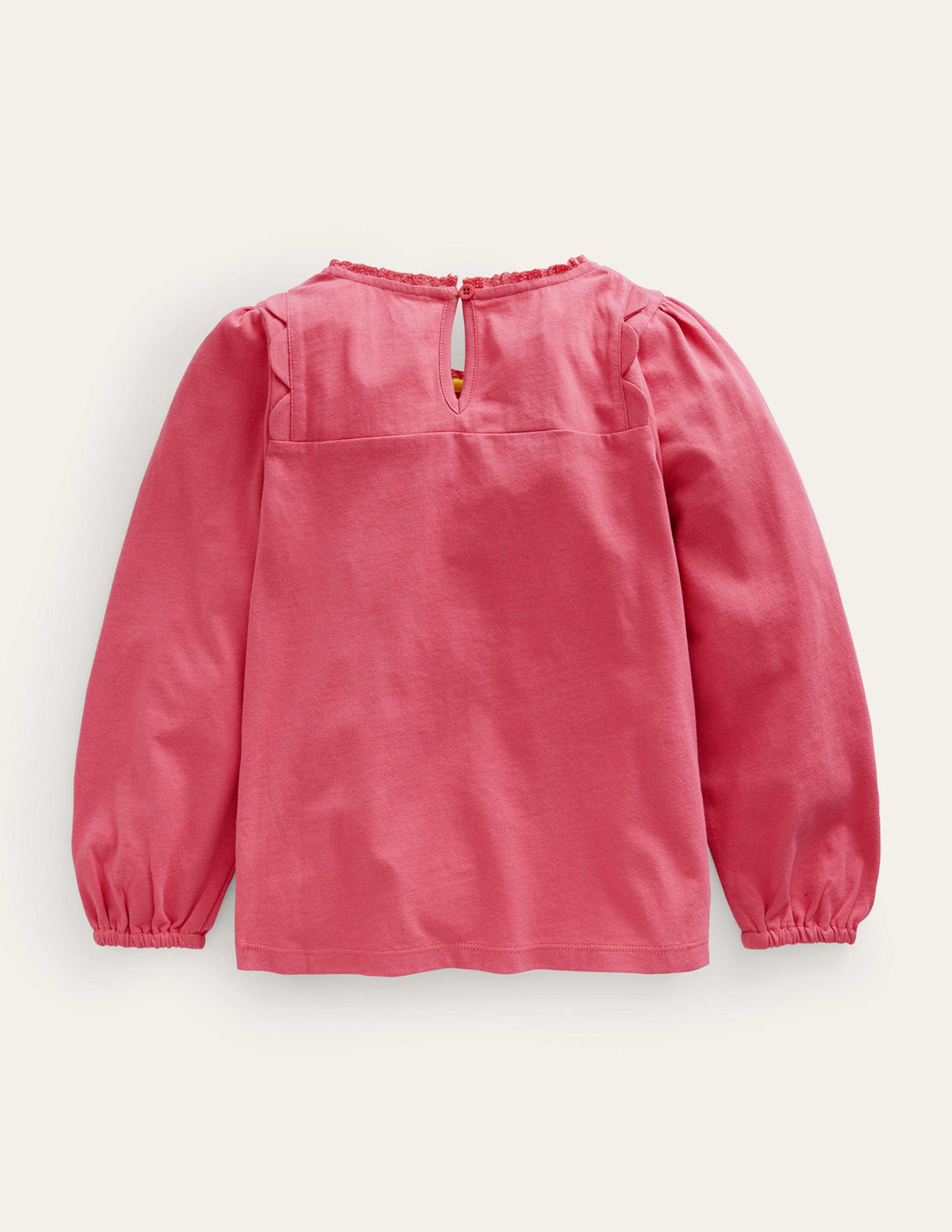 Scallop Detail Long Sleeve Top-Blush Pink-2