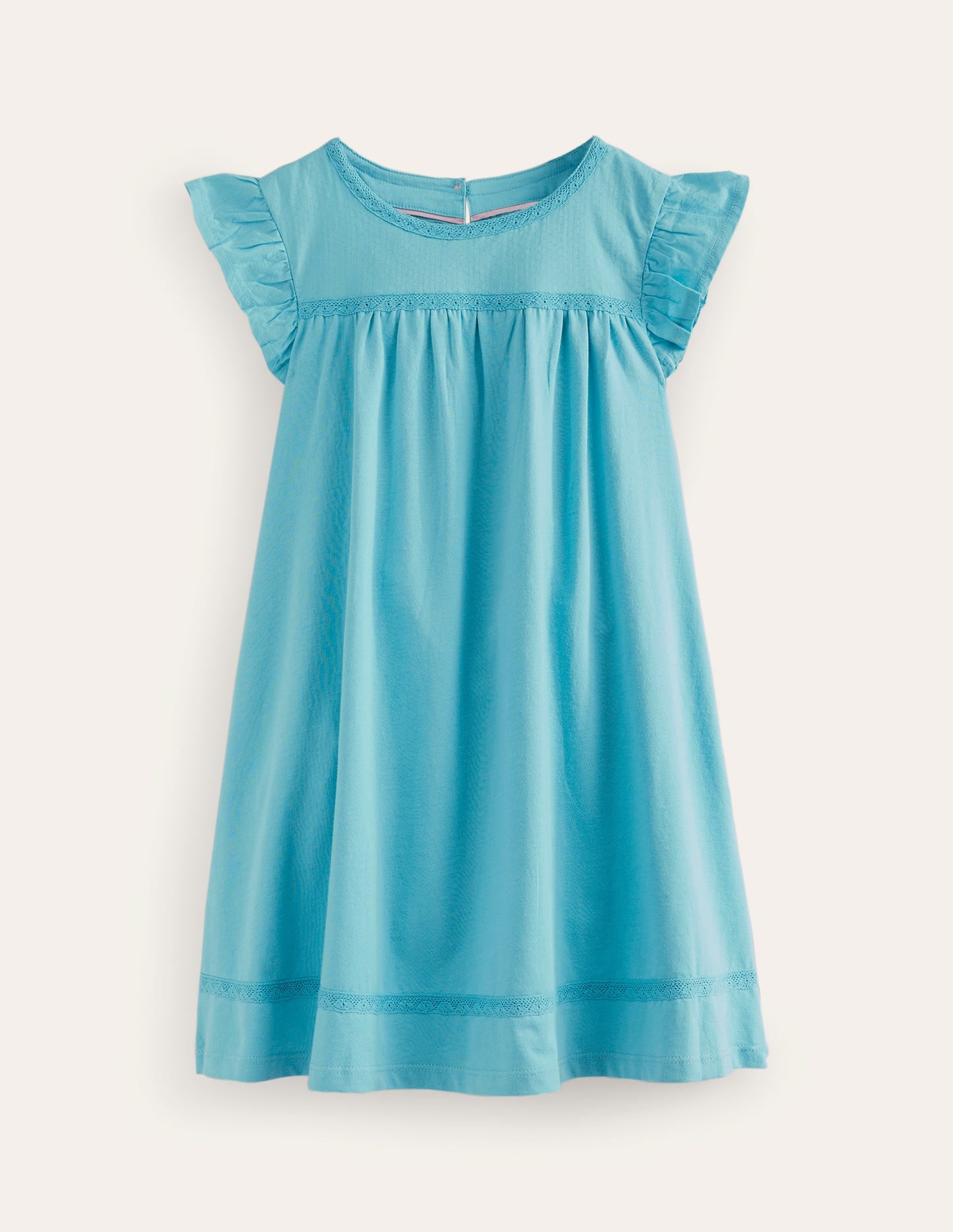 Flutter Sleeve Jersey Dress-Delphinium Blue-1