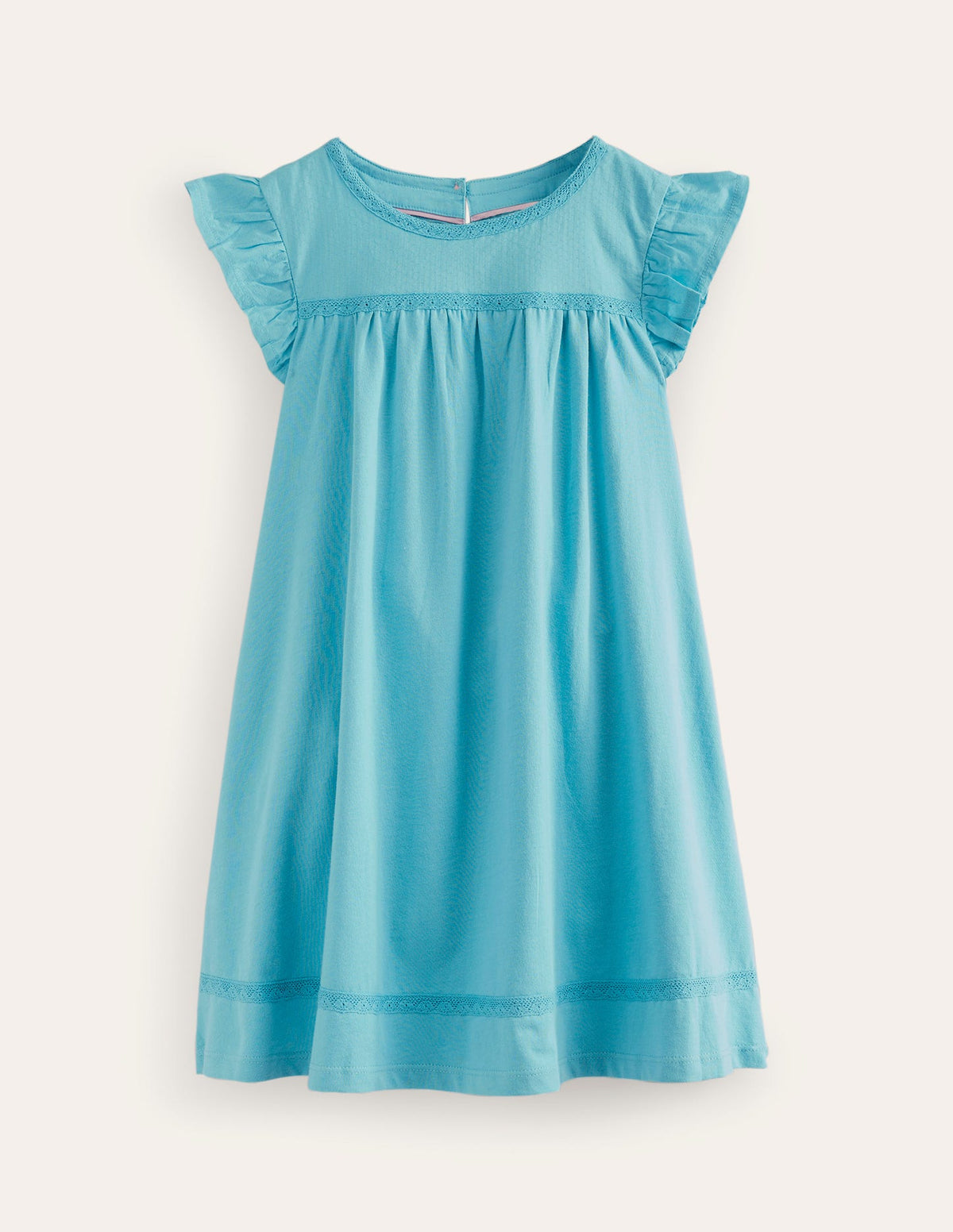 Flutter Sleeve Jersey Dress-Delphinium Blue - Image 1