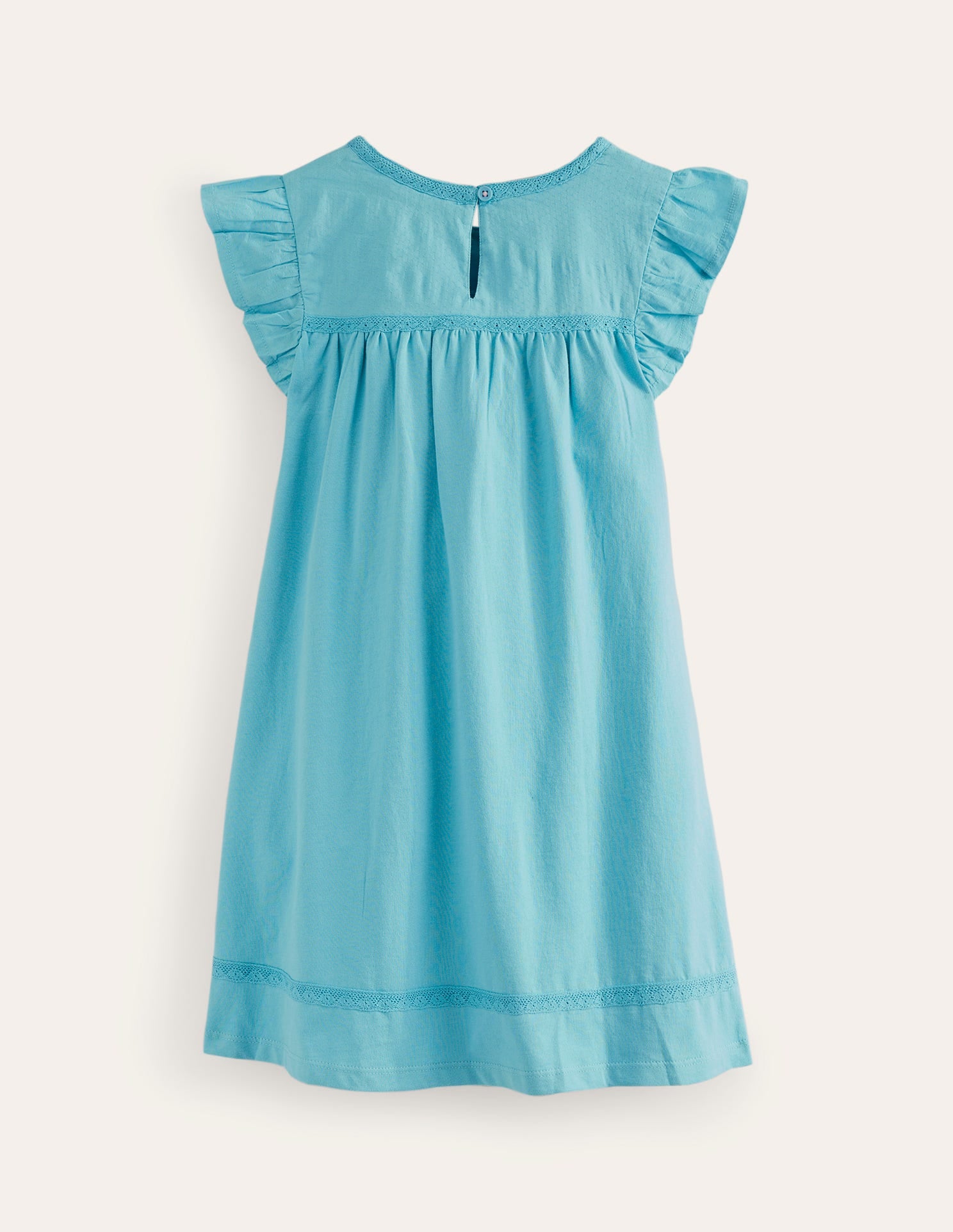 Flutter Sleeve Jersey Dress-Delphinium Blue - Image 2