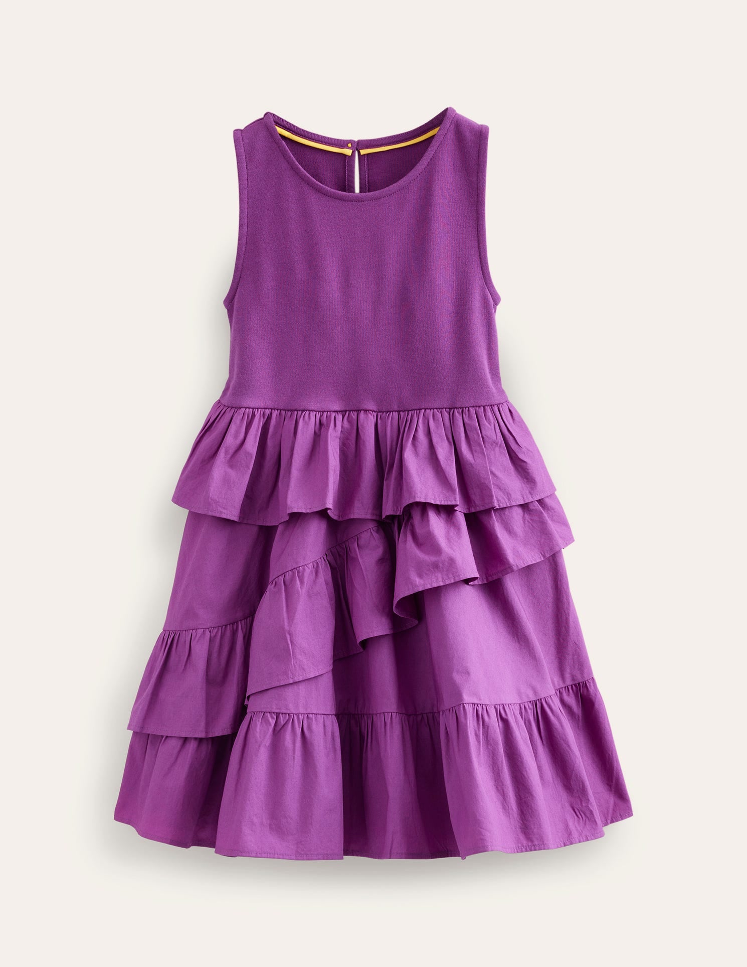 Ruffled Cotton Dress-Jewel Purple - Image 1