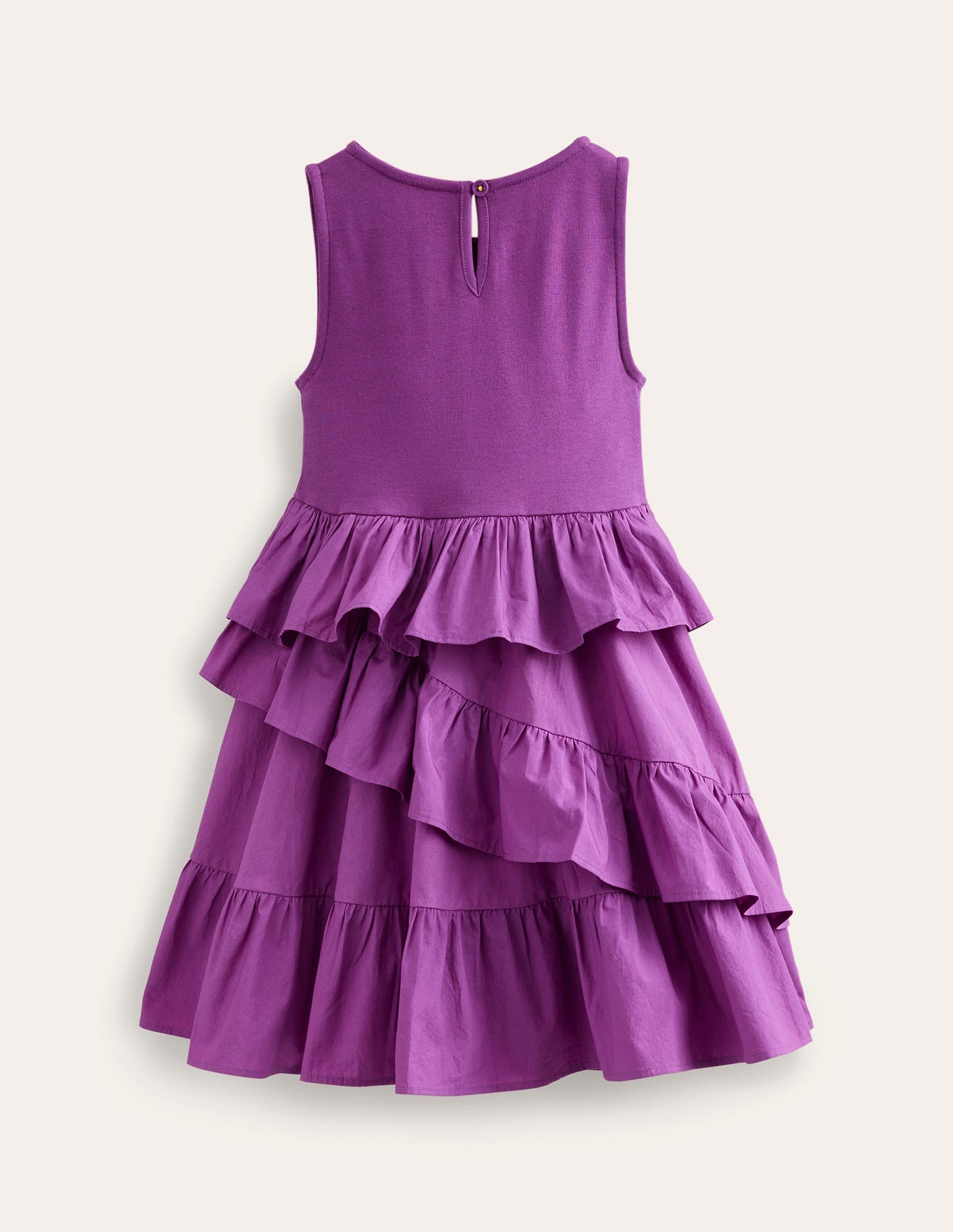 Ruffled Cotton Dress-Jewel Purple - Image 2