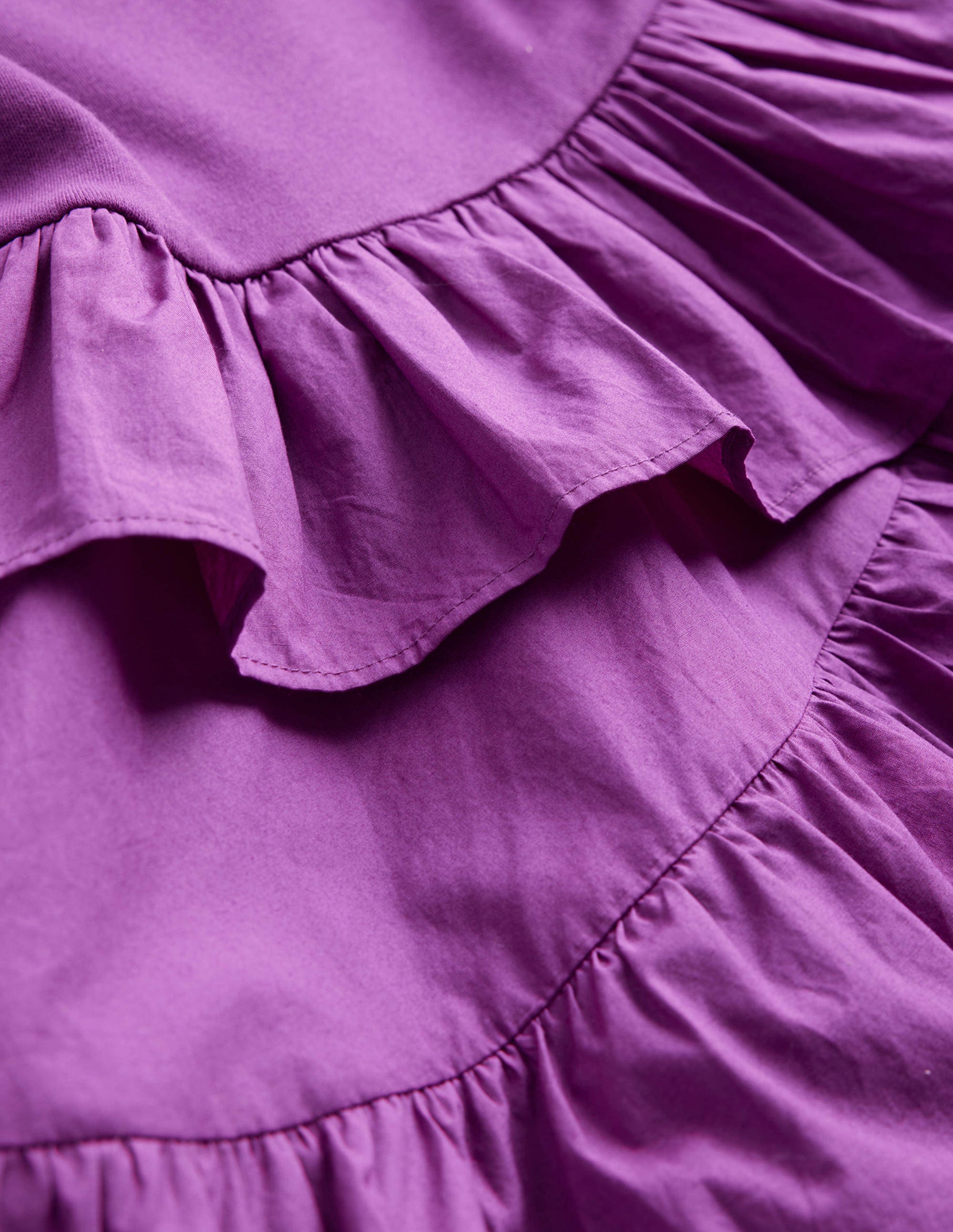 Ruffled Cotton Dress-Jewel Purple - Image 3