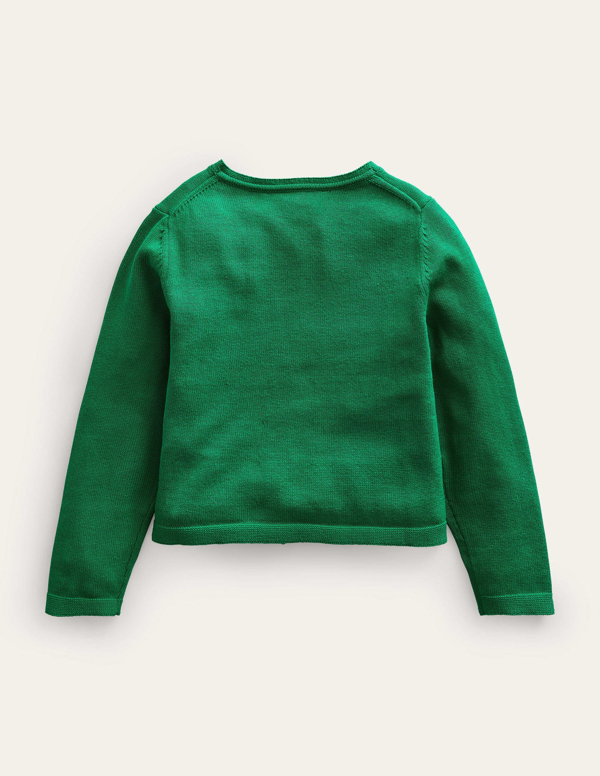Pointelle Cotton Cardigan-Deep Green-2