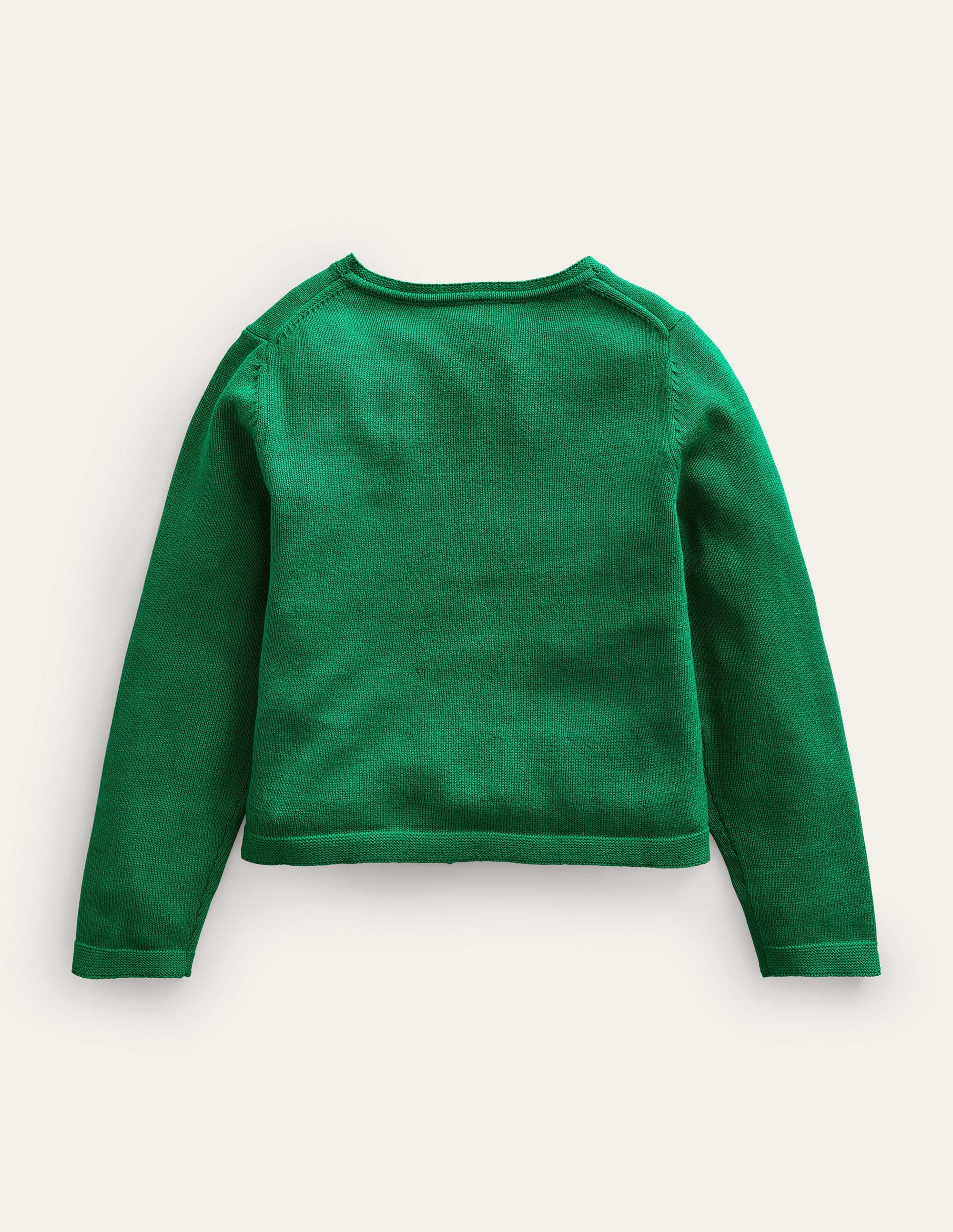 Pointelle Cotton Cardigan-Deep Green - Image 2