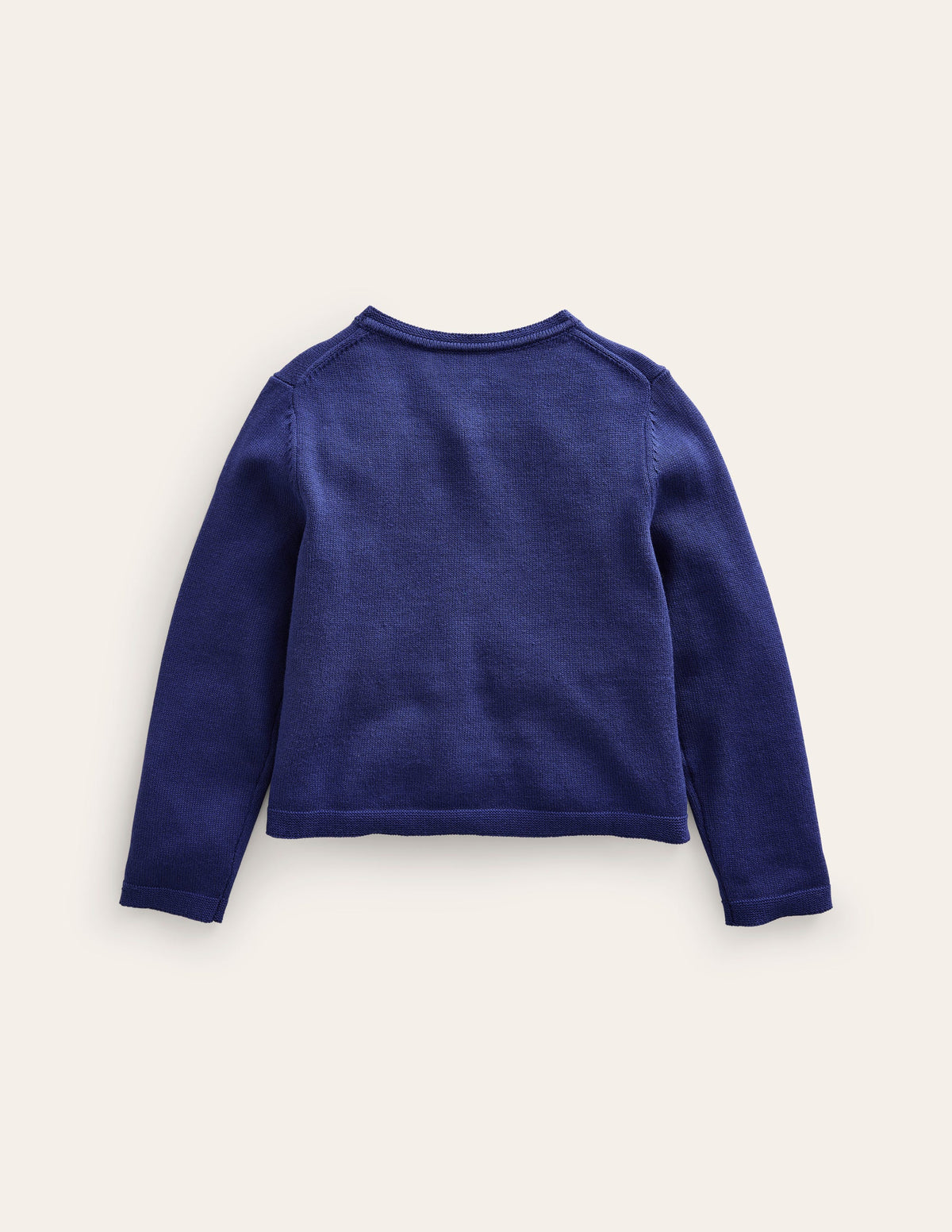 Pointelle Cotton Cardigan-College Navy - Image 2