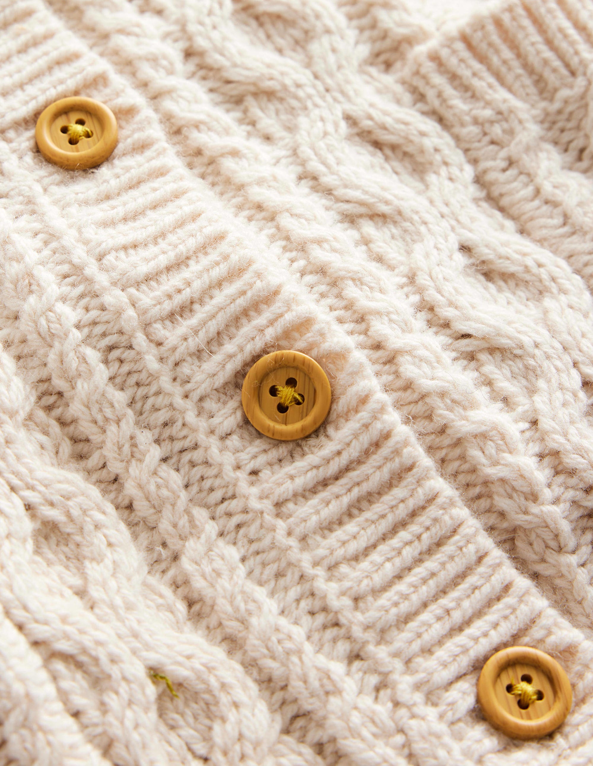Cable Knitted Sweater Vest-Ecru Marl - Image 3
