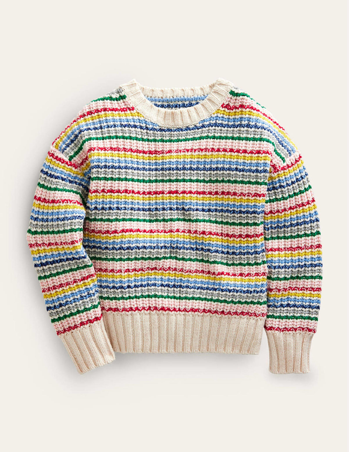 Chunky Striped Sweater-Ivory Multi Stripe - Image 1
