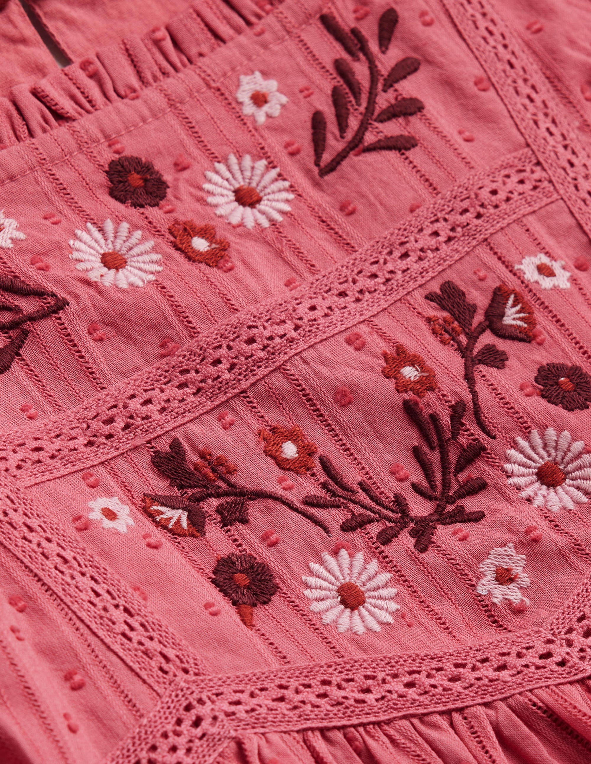 Embroidered Lace Dress-Blush Pink - Image 3