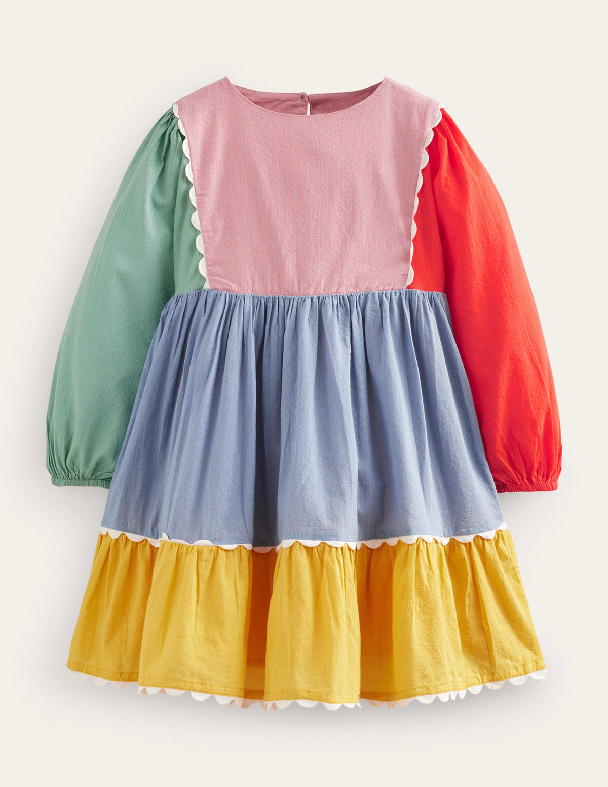 Tiered Scallop Dress-Multi-1