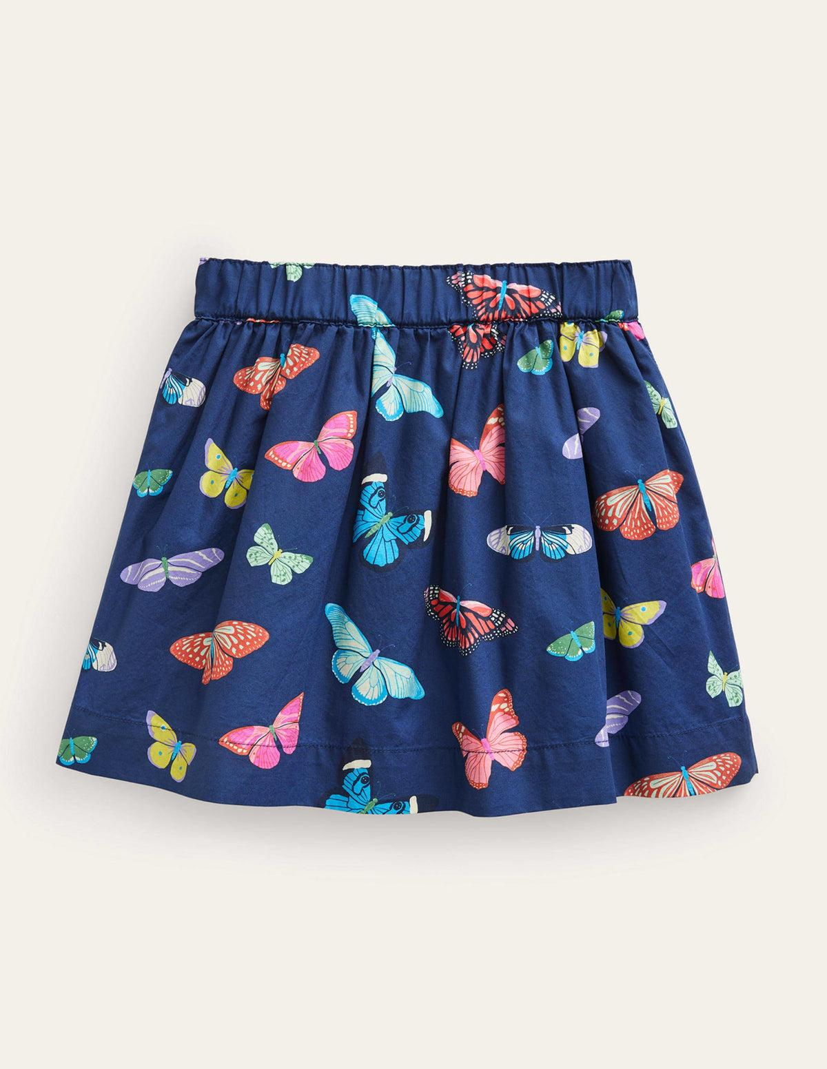 Pull On Twirly Skirt-College Navy Butterflies-2