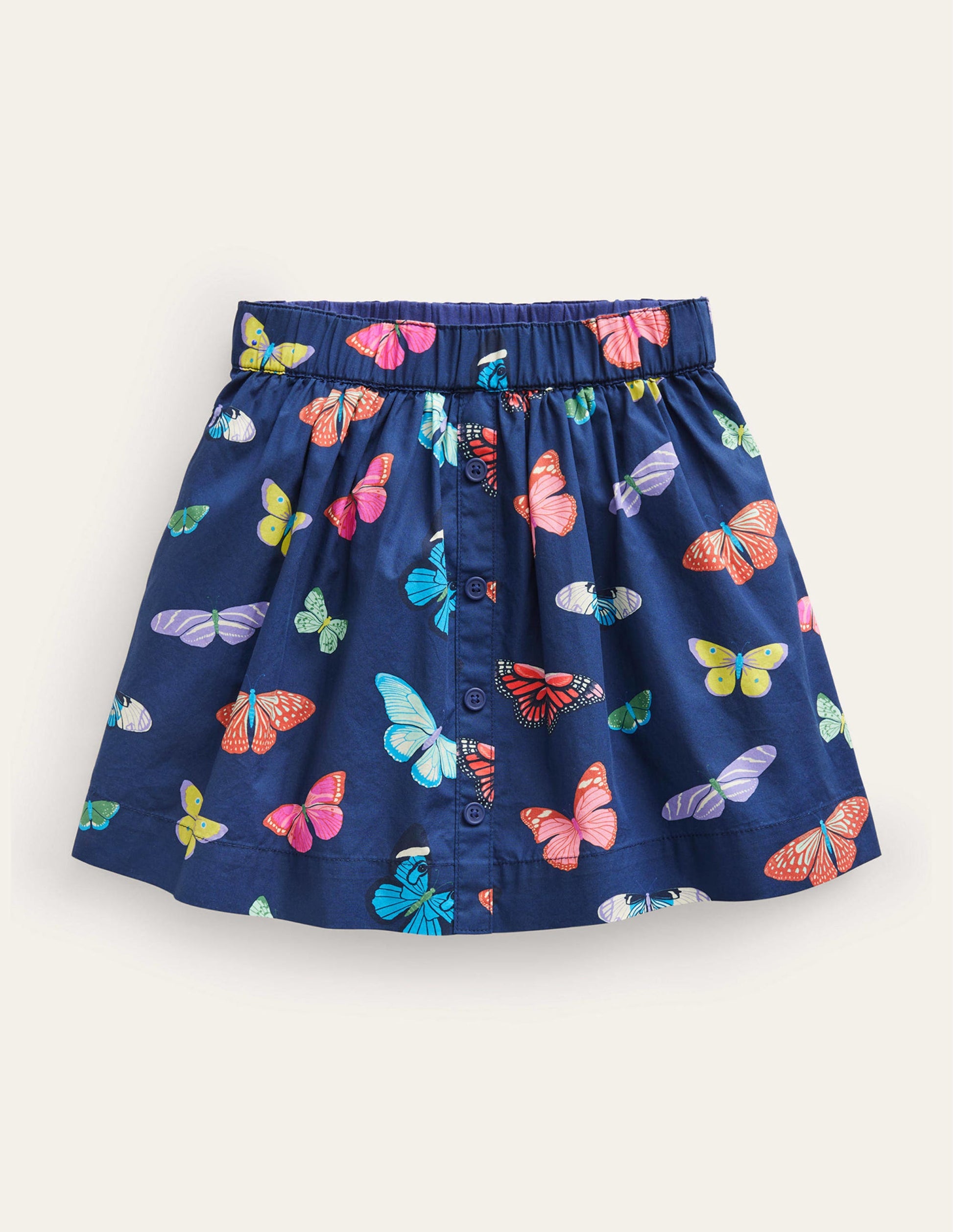 Pull On Twirly Skirt-College Navy Butterflies-1