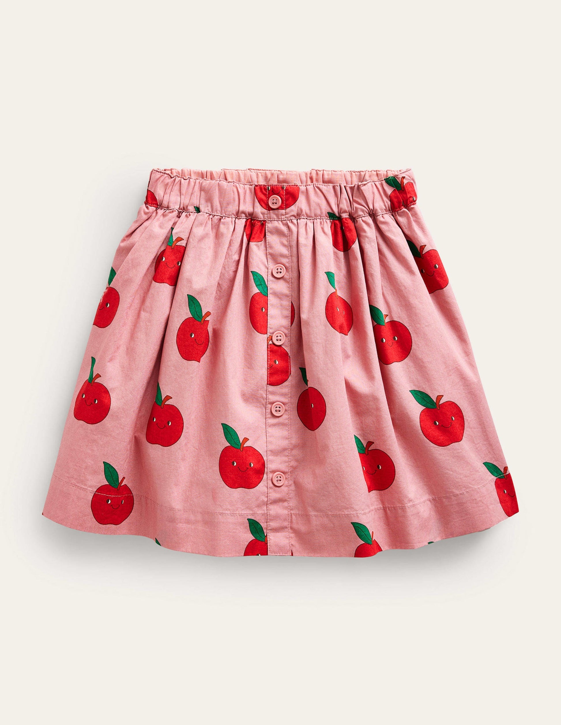 Pull On Twirly Skirt-Almond Pink Apples-1