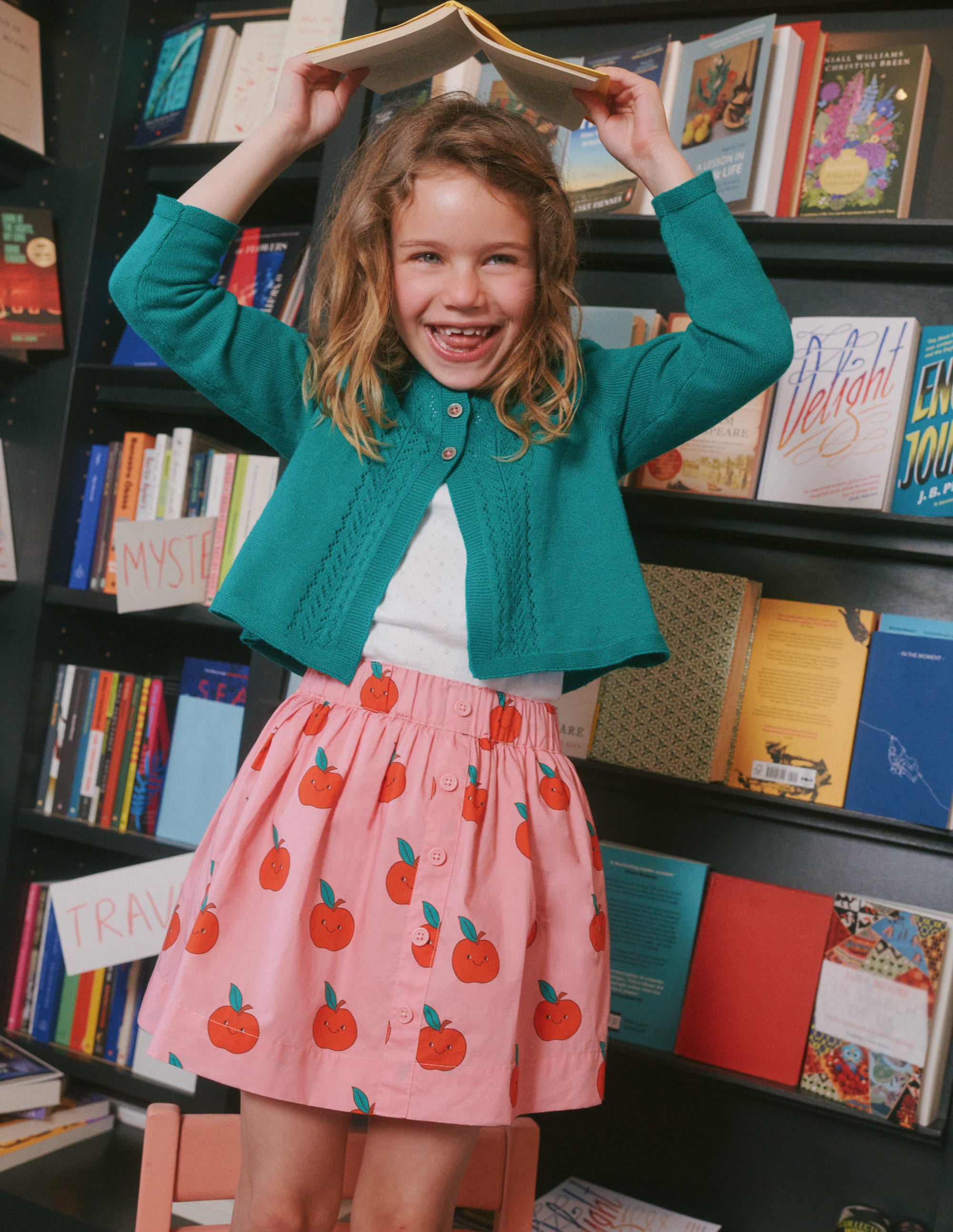 Pull On Twirly Skirt-Almond Pink Apples - Image 4