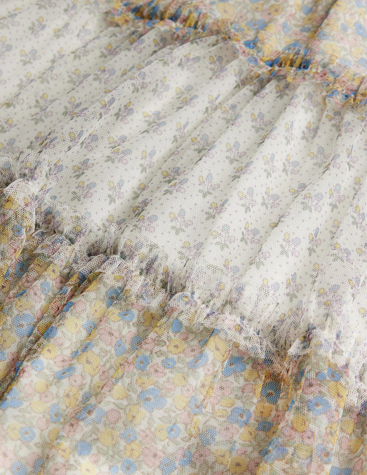 Tulle Midi Skirt-Multi Vintage Pattern-3