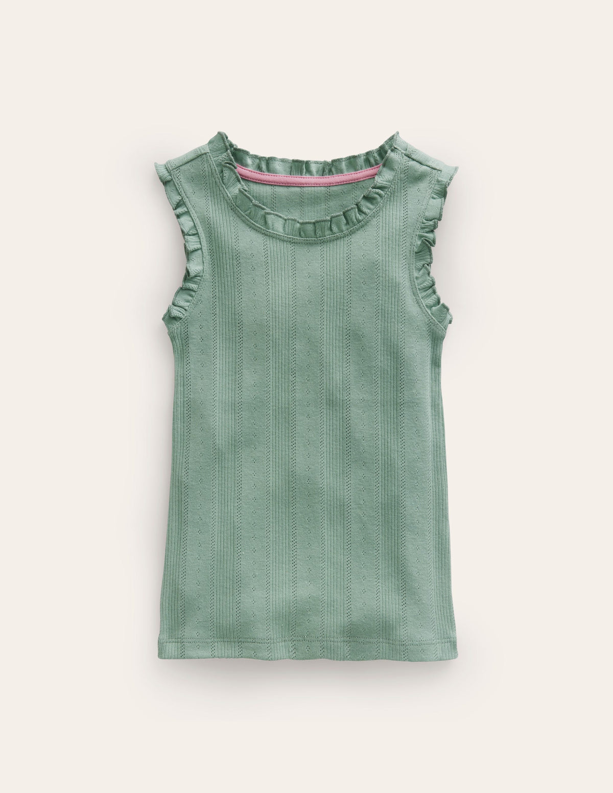 Pointelle Tank Top-Smoke Green-1