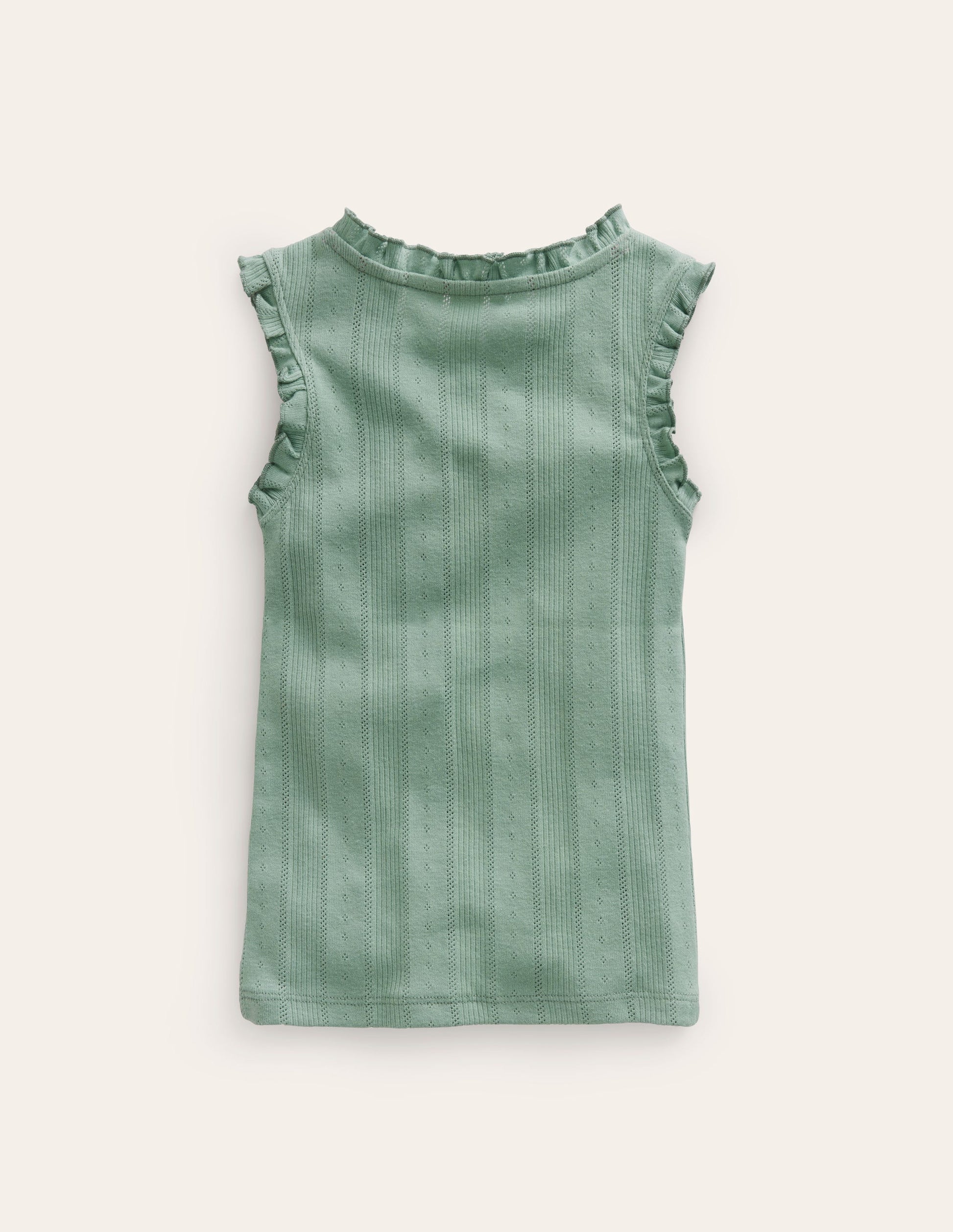 Pointelle Tank Top-Smoke Green-2