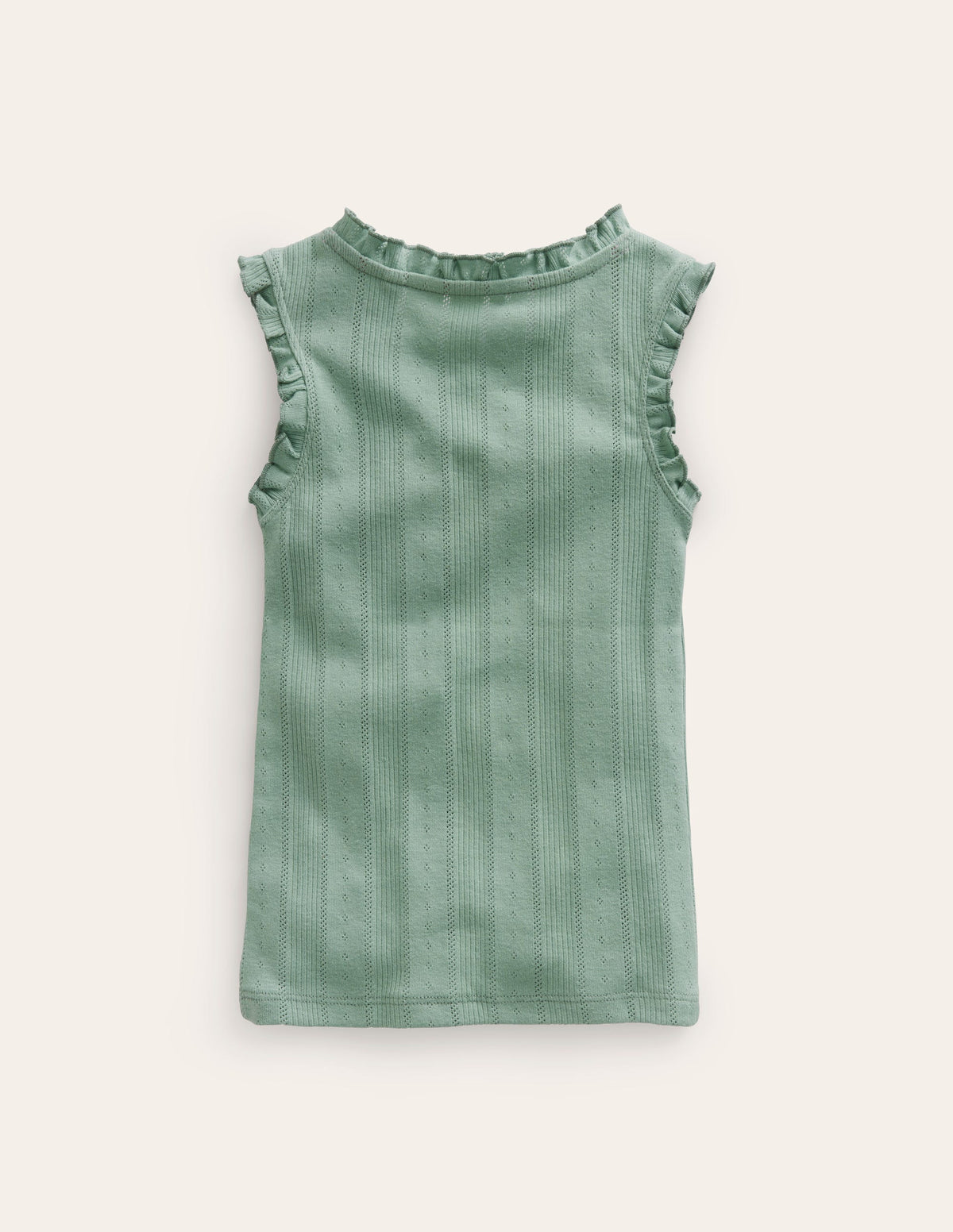 Pointelle Tank Top-Smoke Green - Image 2