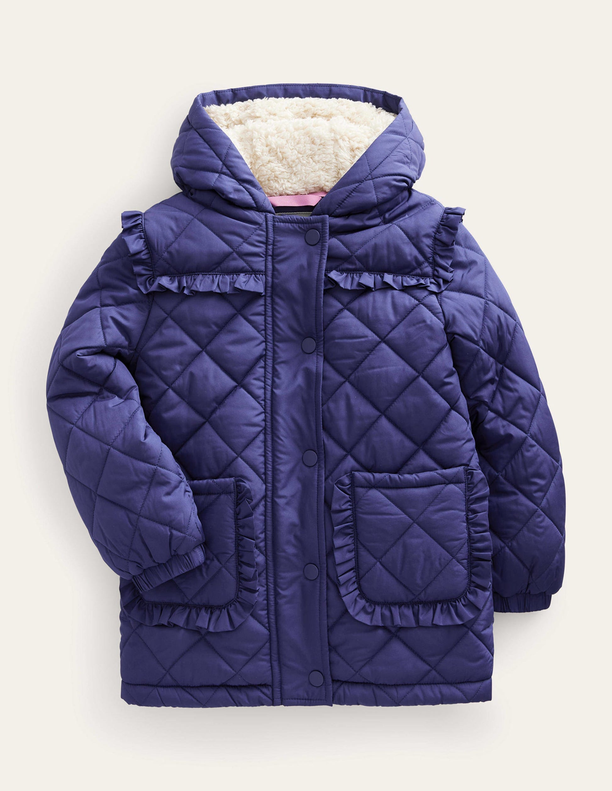Scallop Quilted Anorak-College Navy-1