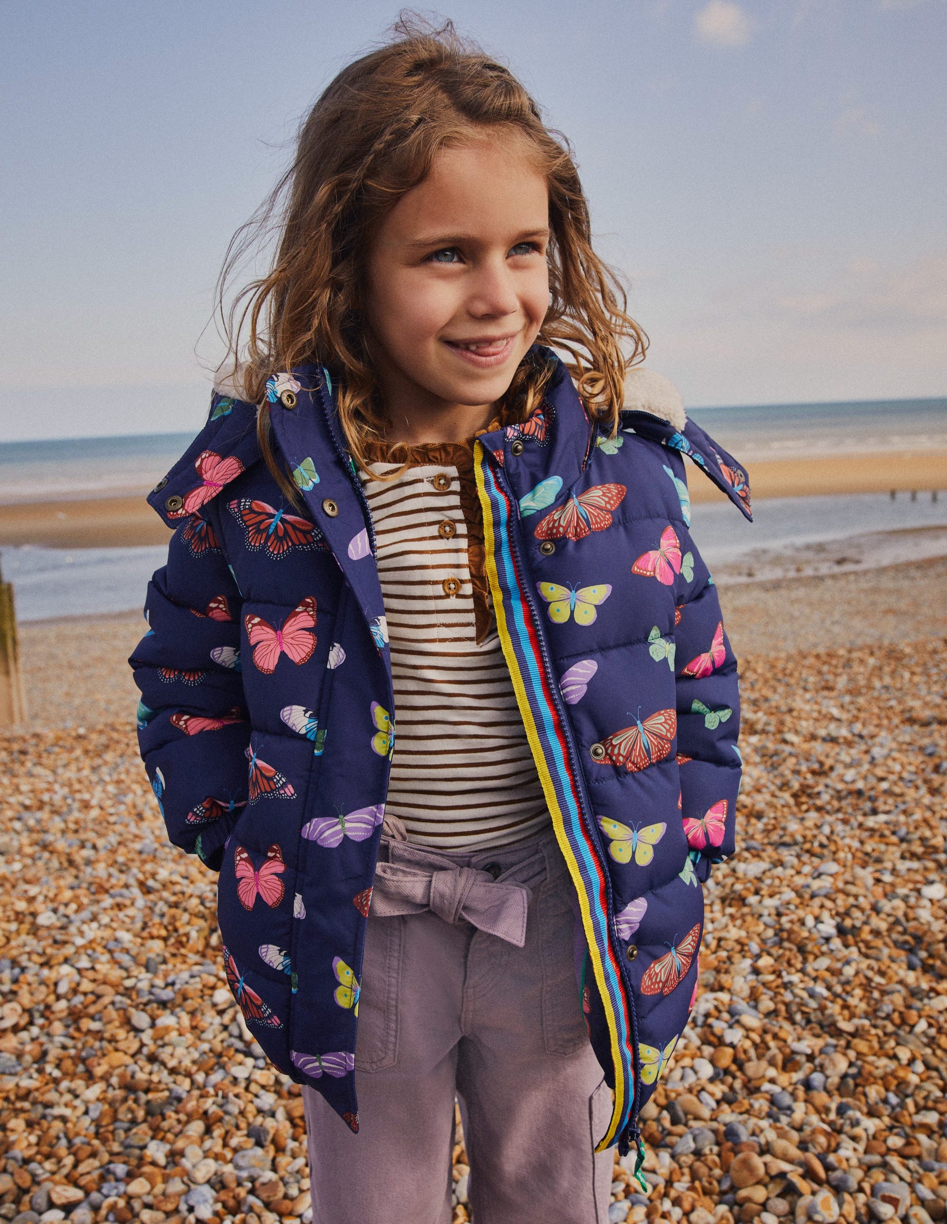 2-in-1 Padded Coat-Navy Butterflies-5