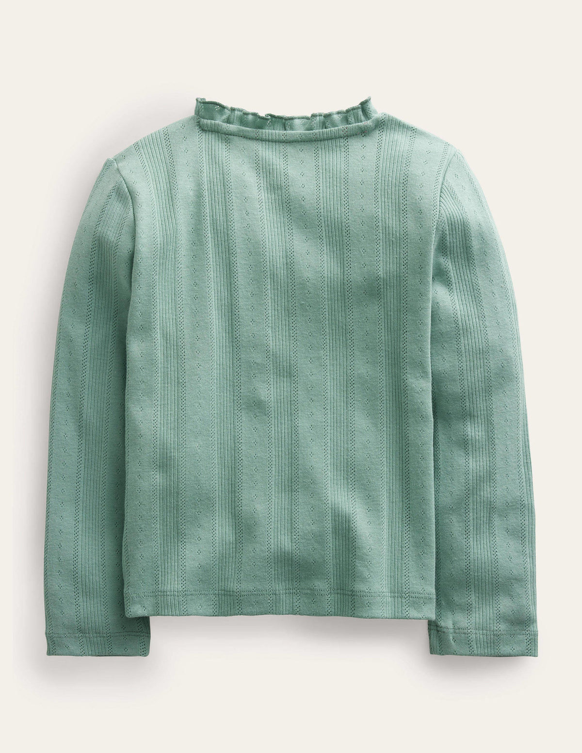 Pointelle Cardigan-Smoke Green-2