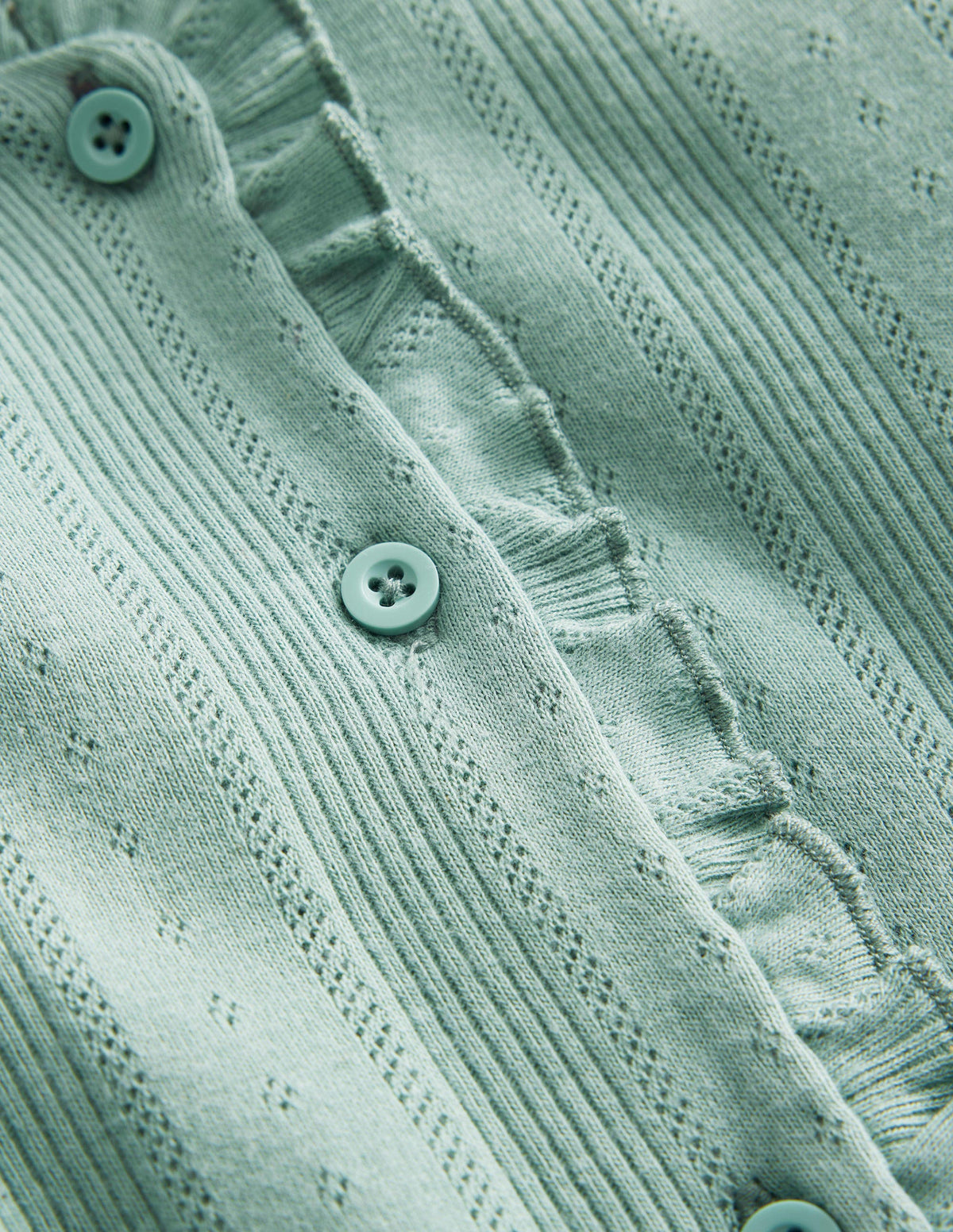 Pointelle Cardigan-Smoke Green - Image 3